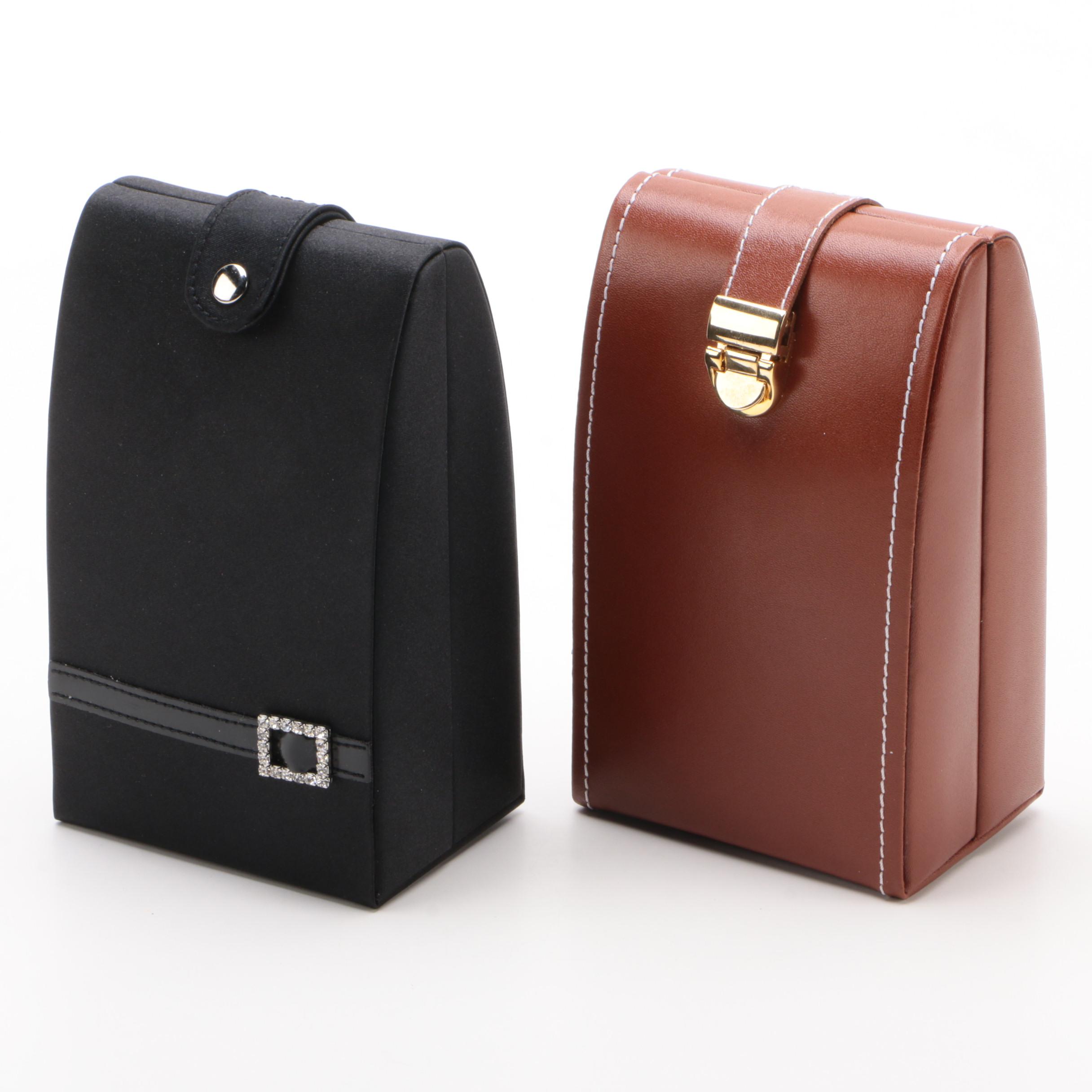Jeun Bang Travel Faux Leather and Fabric Jewelry Cases