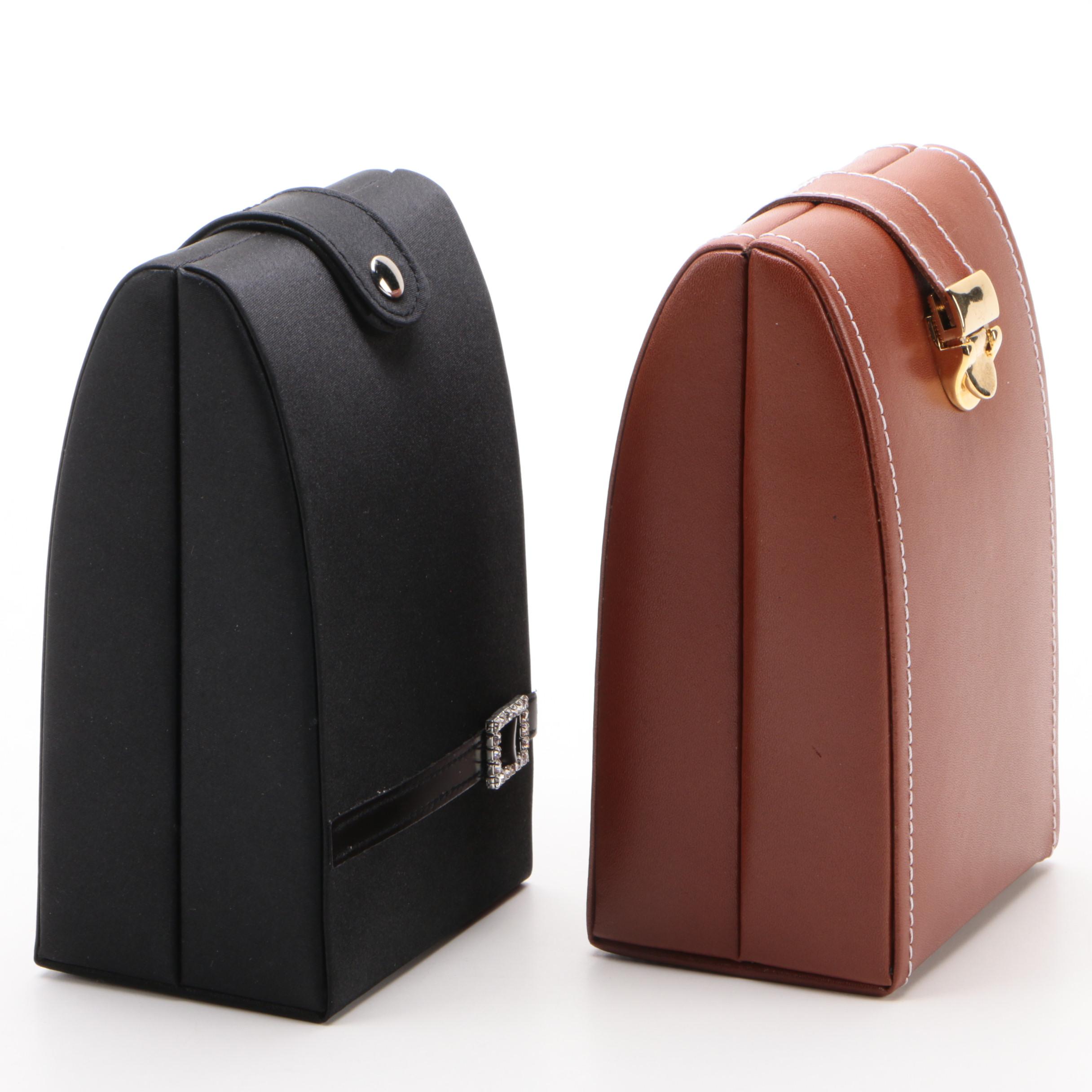 Jeun Bang Travel Faux Leather and Fabric Jewelry Cases