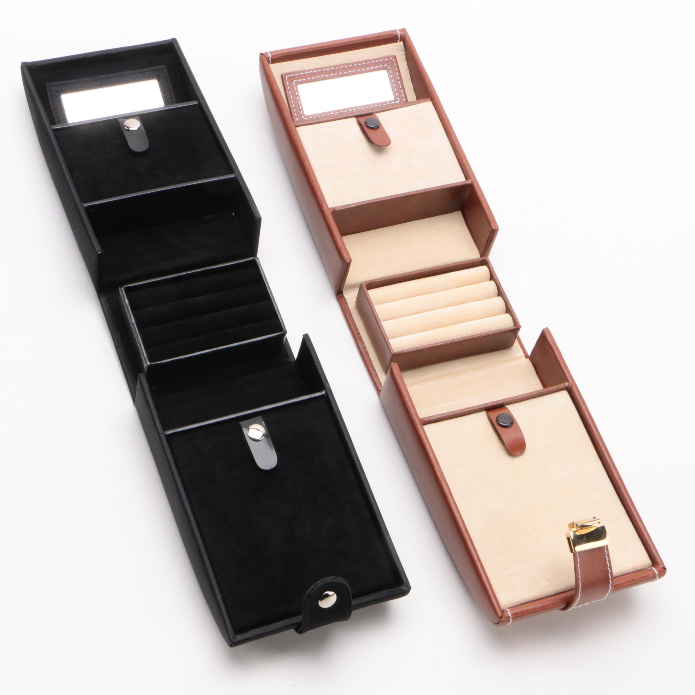 Jeun Bang Travel Faux Leather and Fabric Jewelry Cases