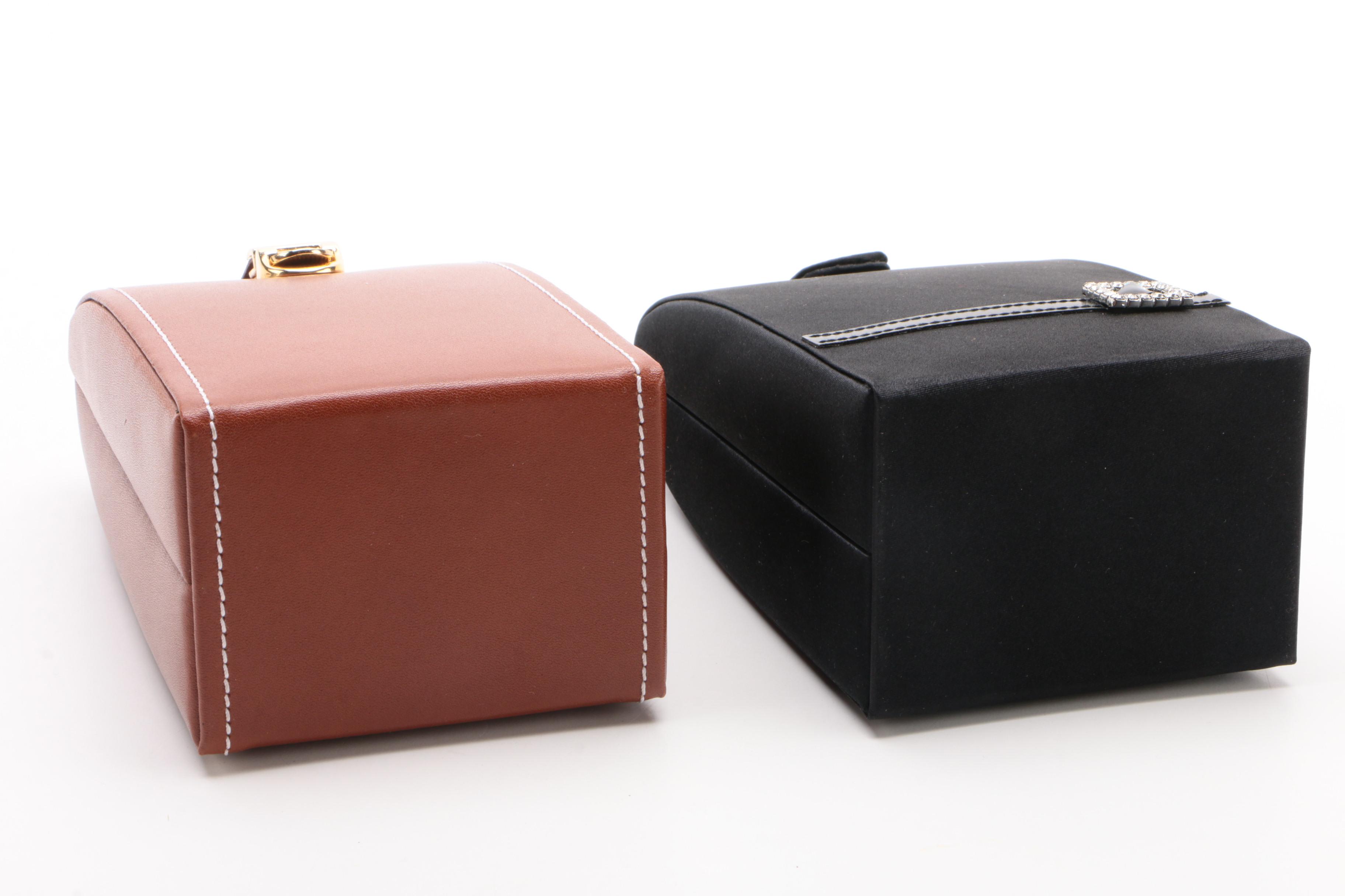 Jeun Bang Travel Faux Leather and Fabric Jewelry Cases