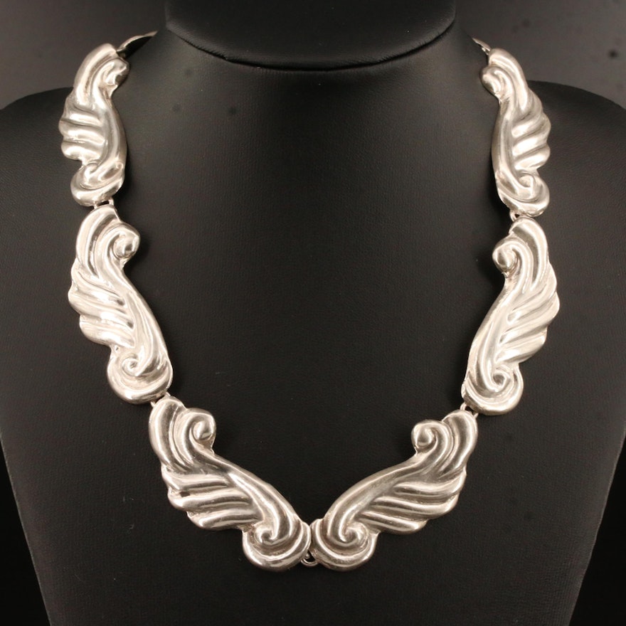 Mexican 925 Scroll Motif Necklace