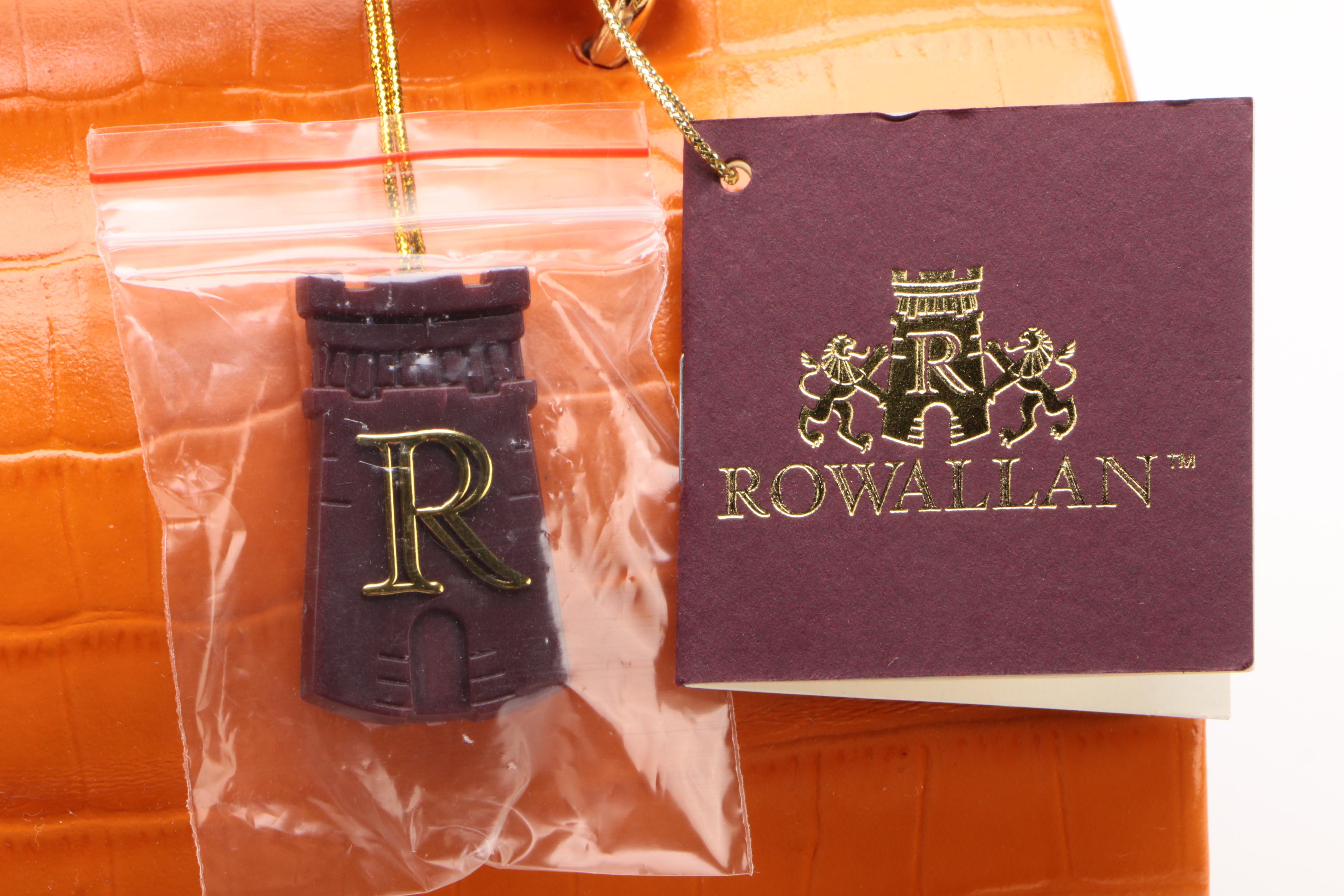 Rowallan Crocodile Embossed Orange Bonded Leather Travel Jewelry Case