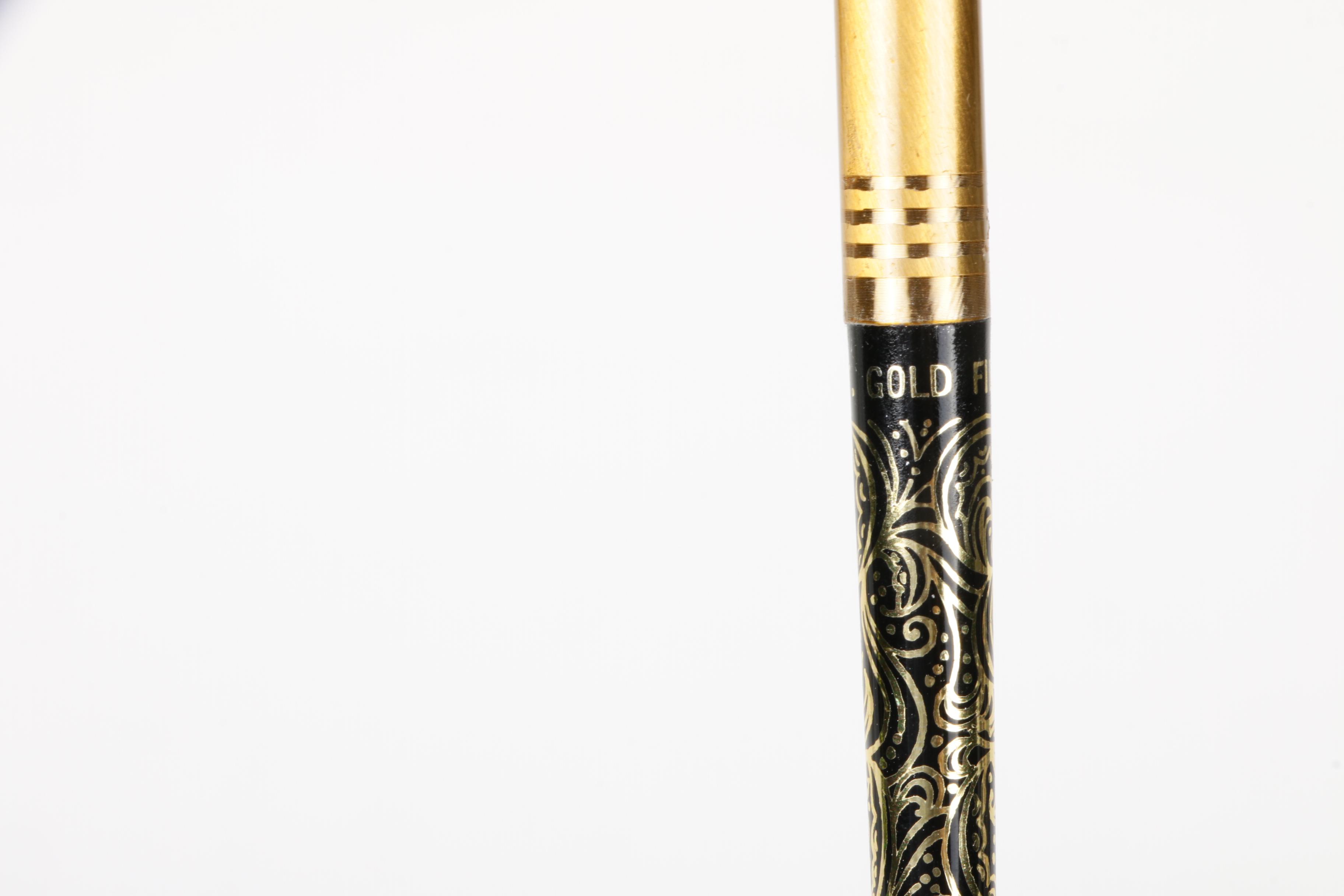 Chanel No. 5 and Arpege 14K Gold Filigree Perfumed Pen Set, Vintage