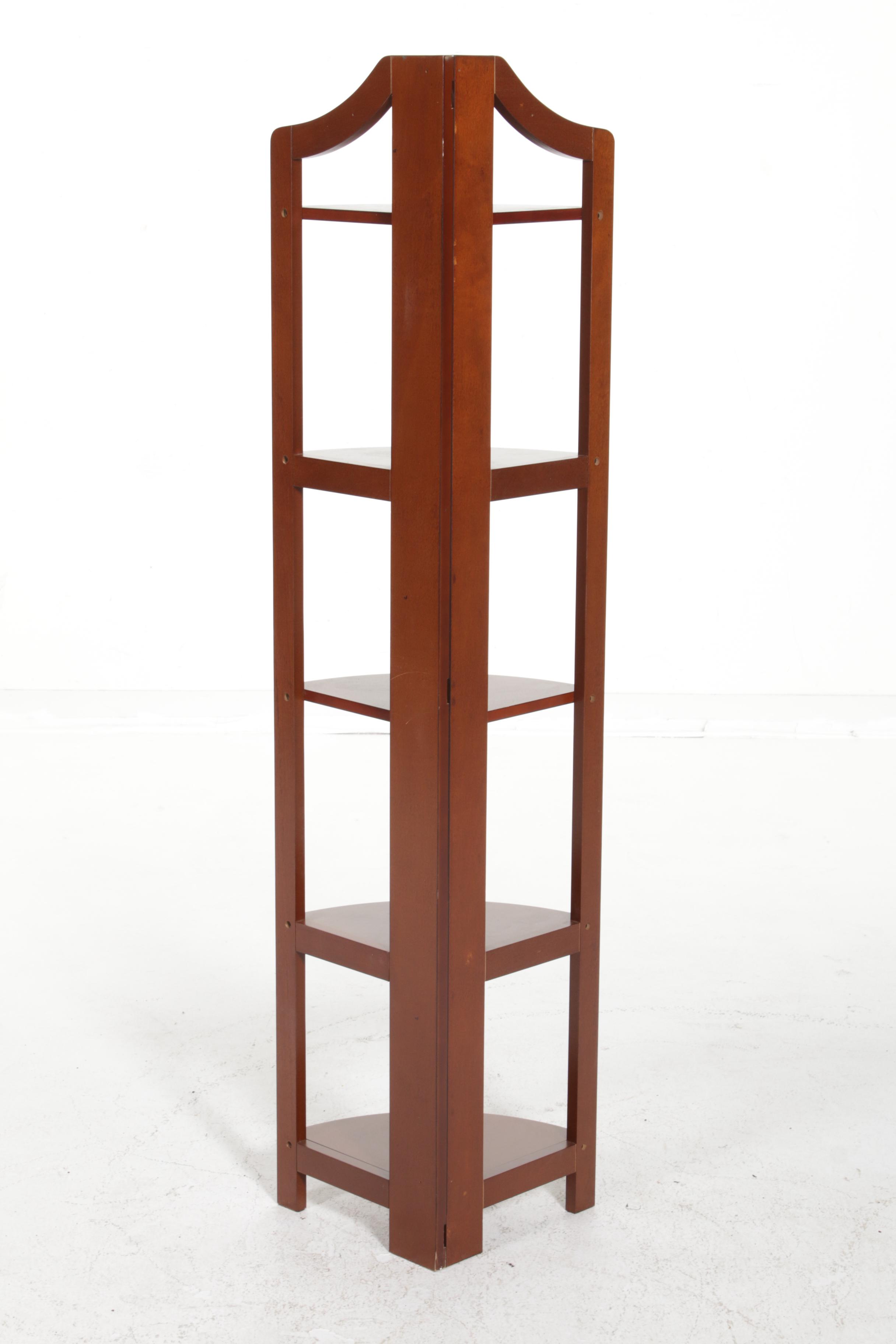 Pier 1 Imports Clifton Tobacco Brown Tall Corner Shelf