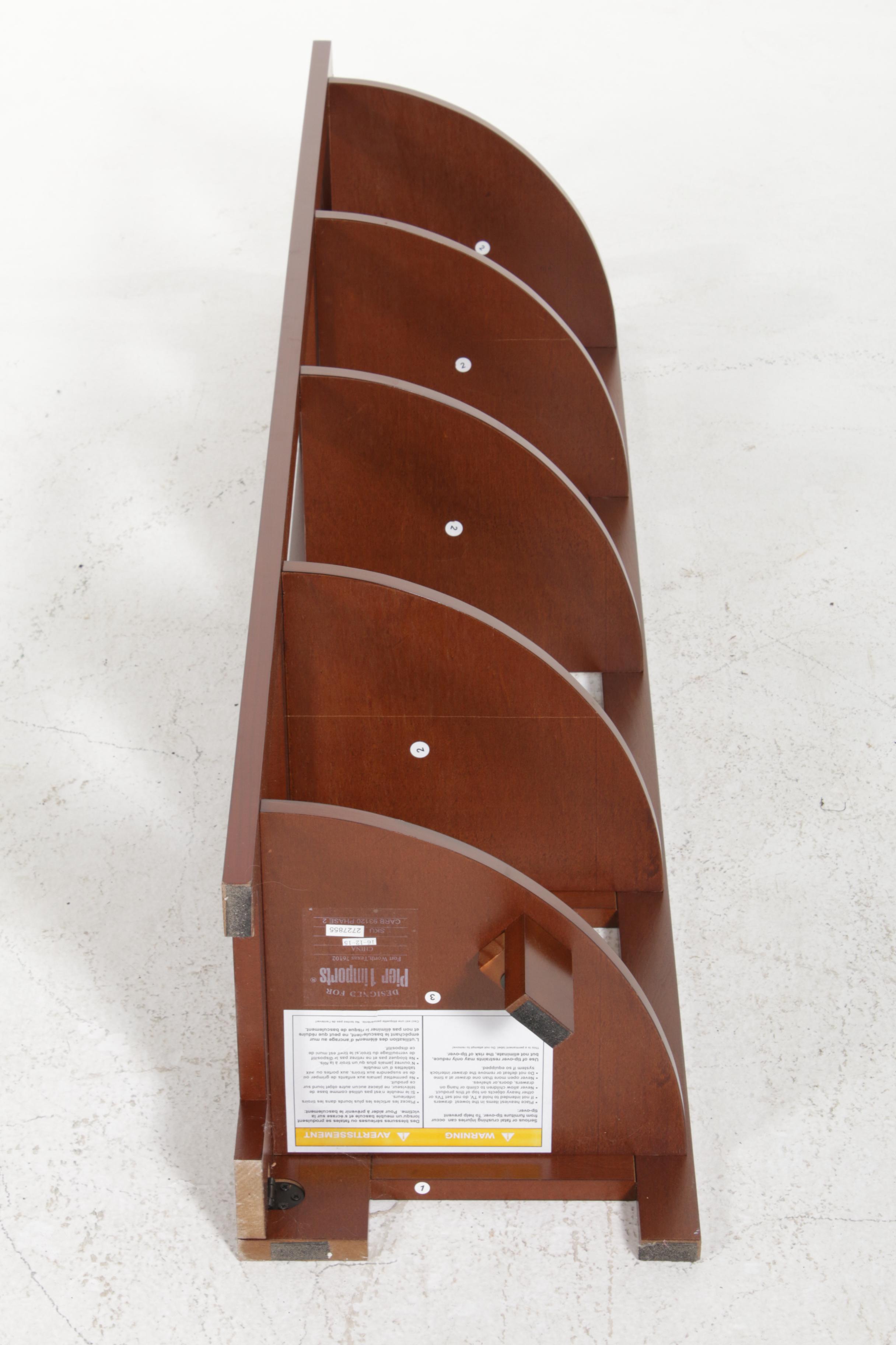 Pier 1 Imports Clifton Tobacco Brown Tall Corner Shelf