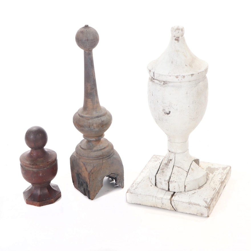 Turned Wood Post Architectural Finials