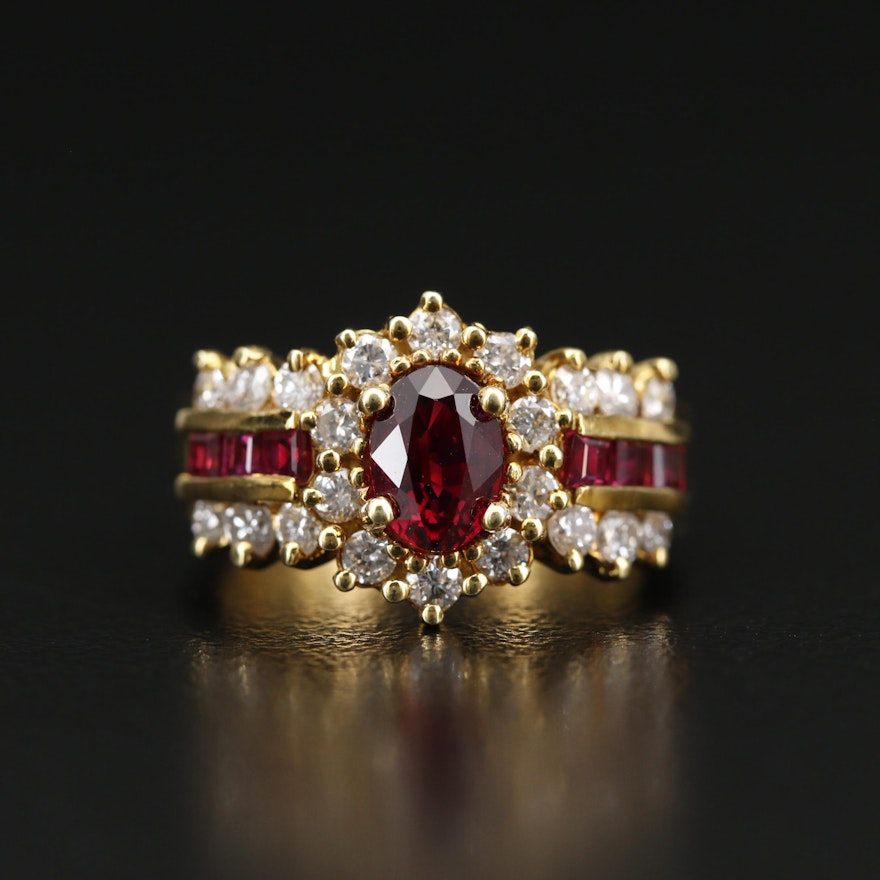 18K 1.17 CT Ruby and Diamond Ring