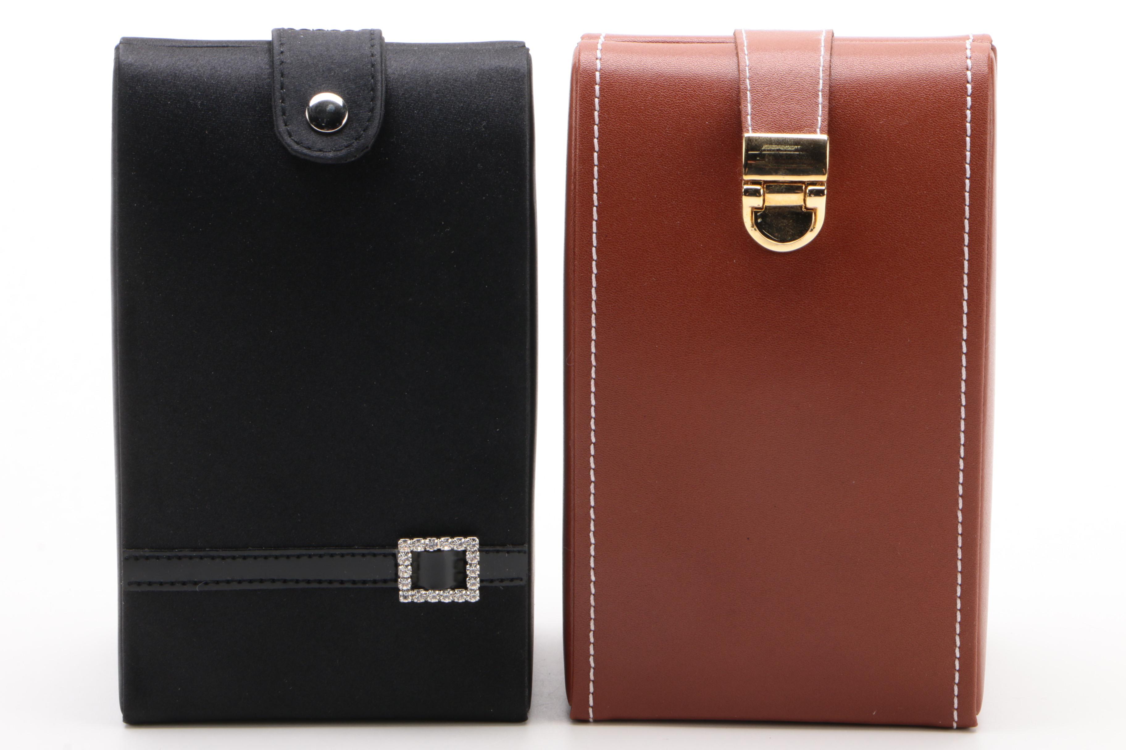 Jeun Bang Faux Leather and Fabric Folding Jewelry Boxes