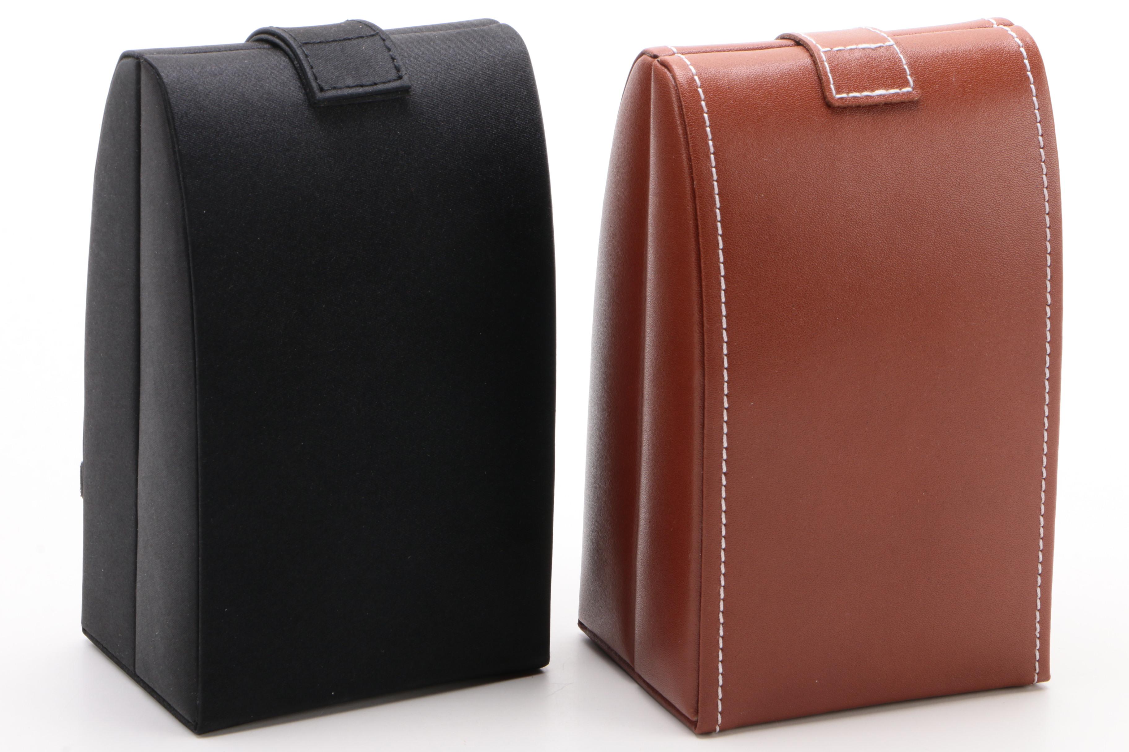 Jeun Bang Faux Leather and Fabric Folding Jewelry Boxes