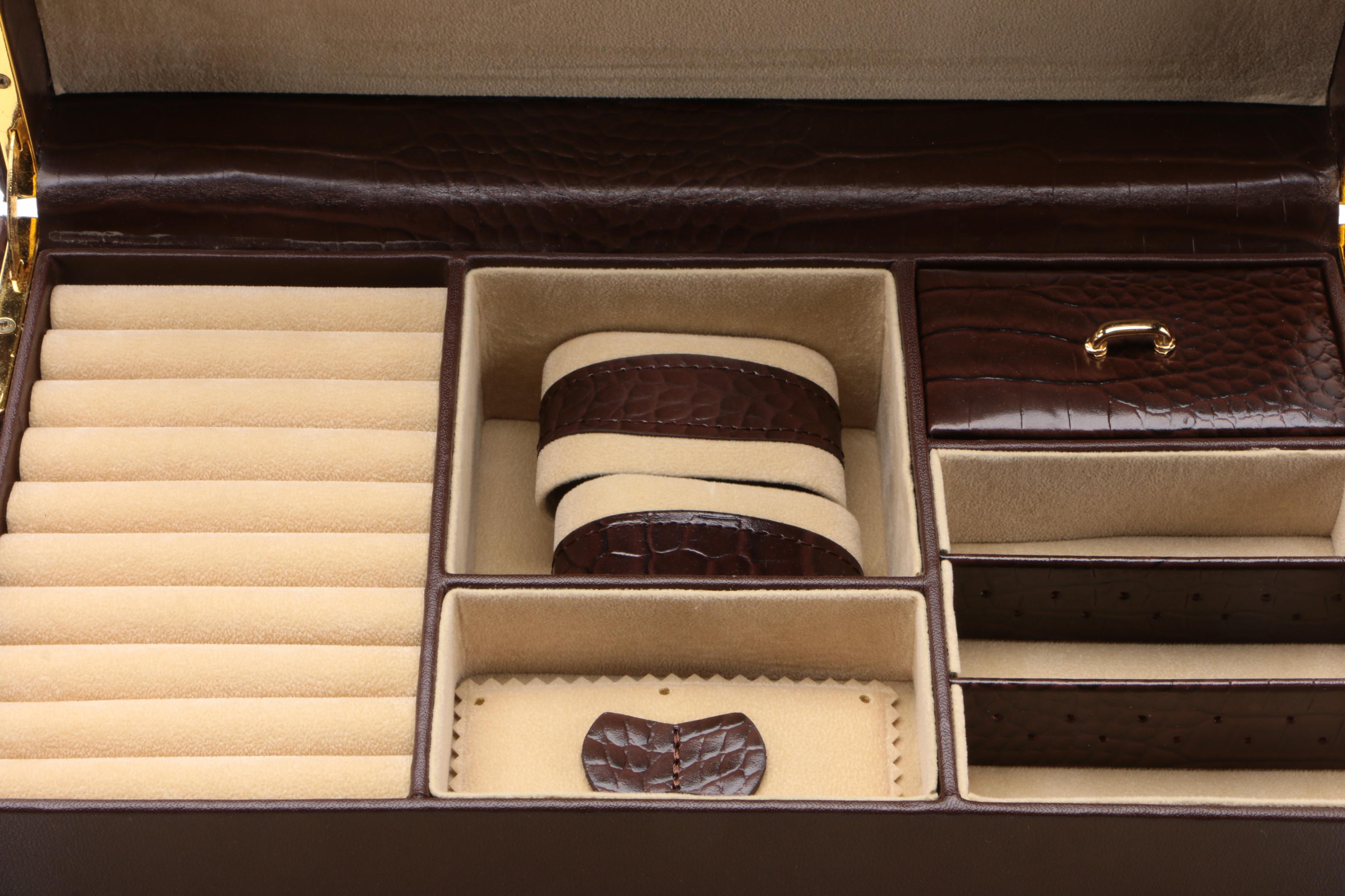 Collectives Embossed Croc Bonded Leather Jewelry Case