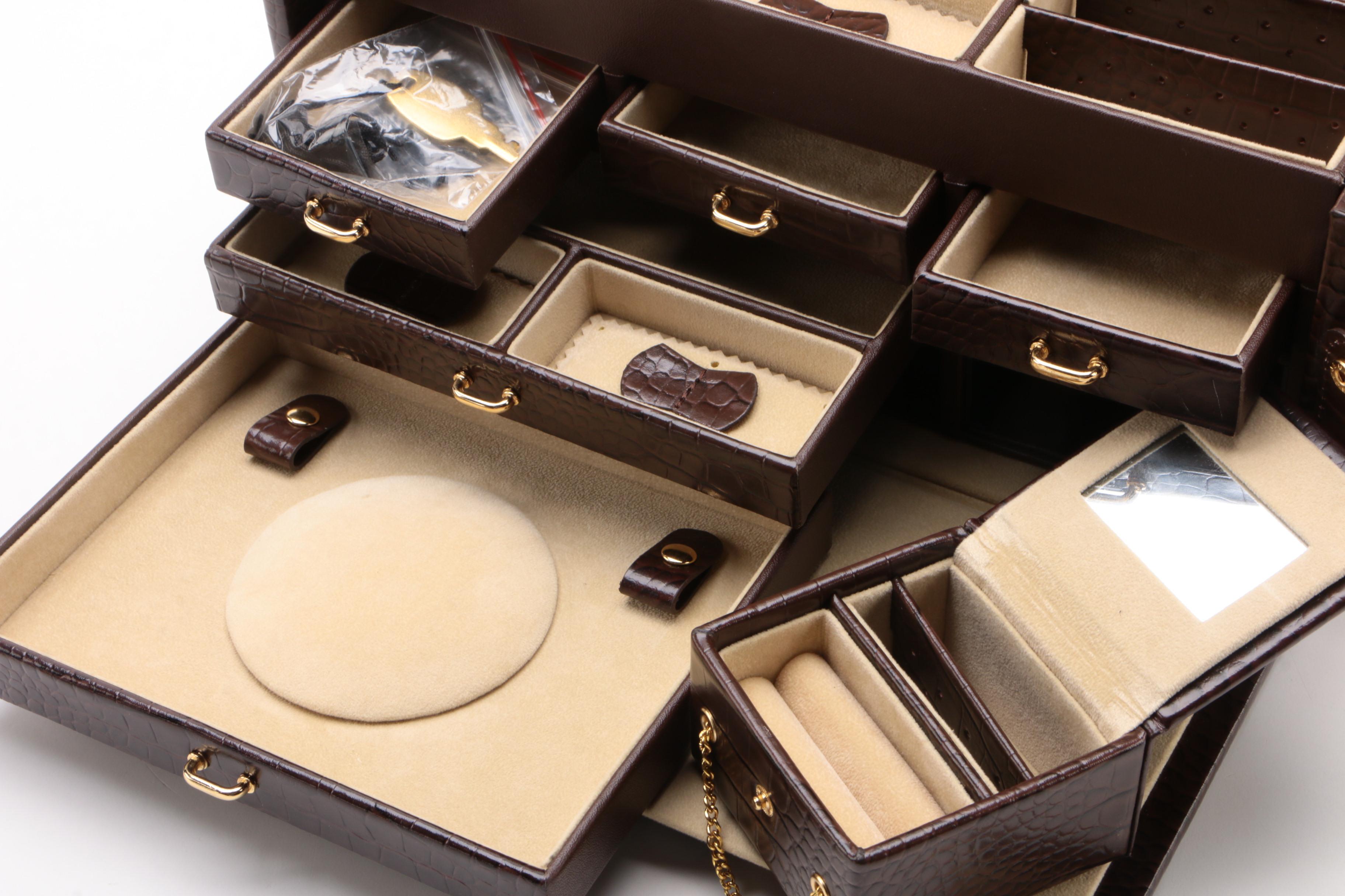 Collectives Embossed Croc Bonded Leather Jewelry Case