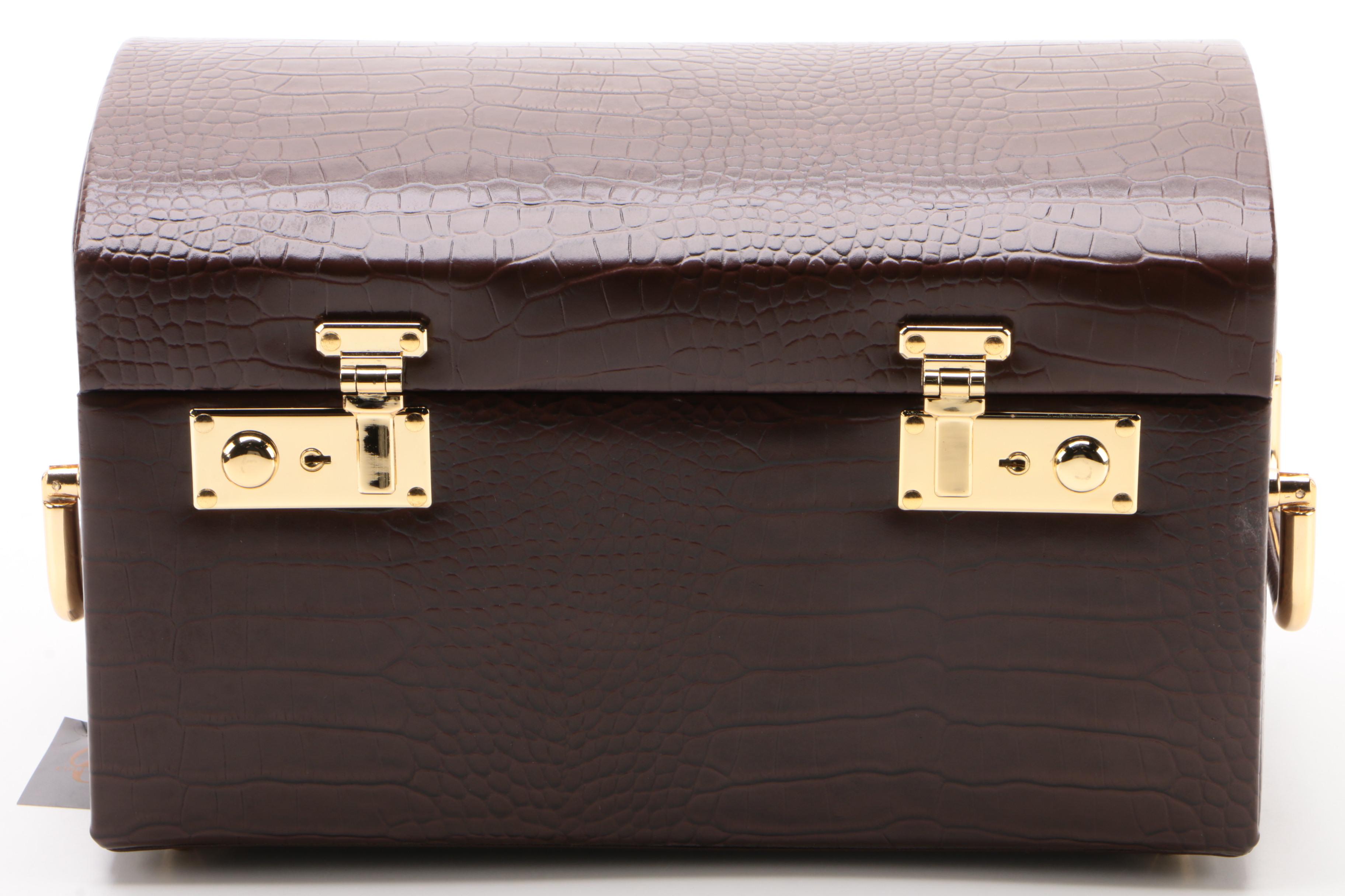 Collectives Embossed Croc Bonded Leather Jewelry Case