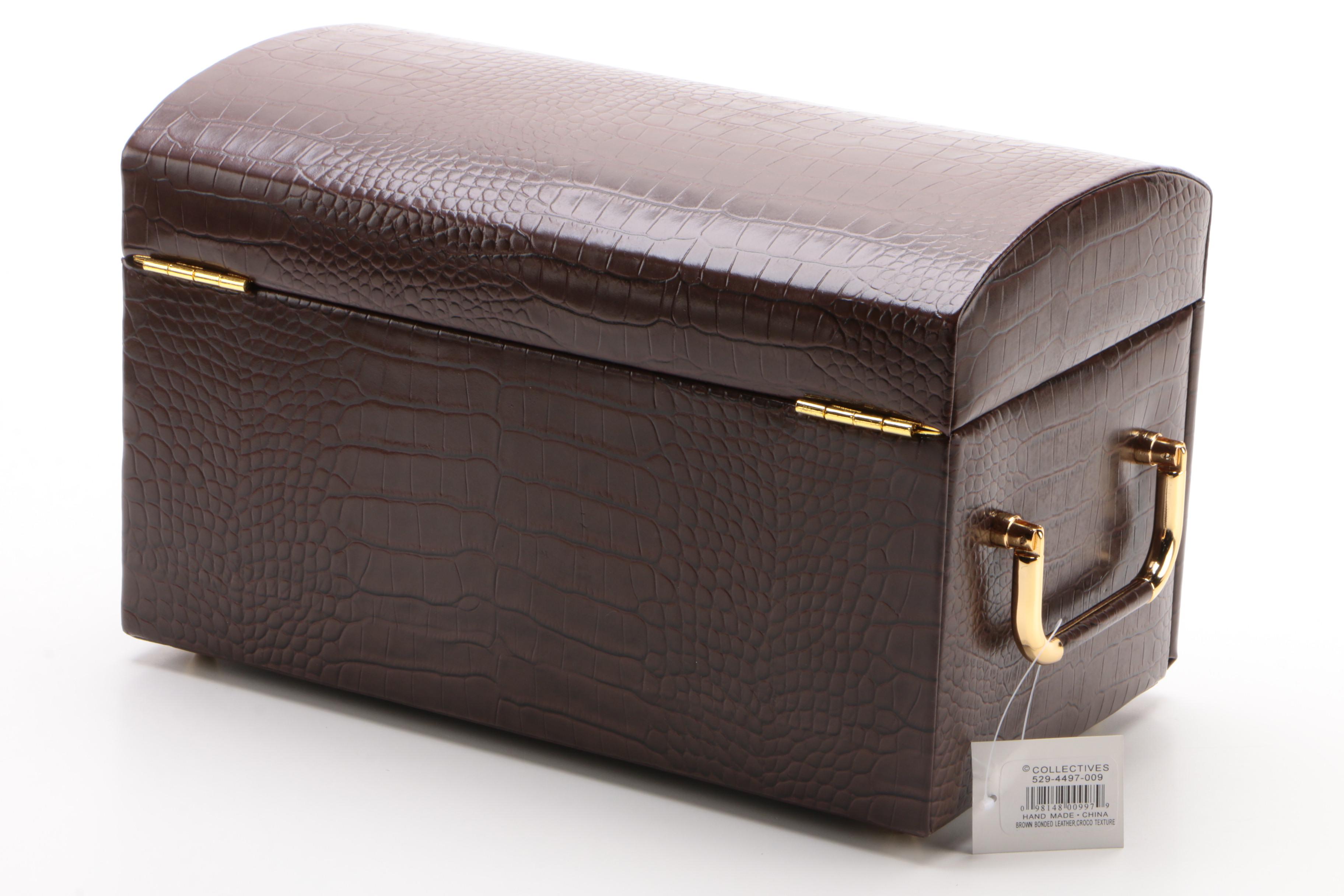 Collectives Embossed Croc Bonded Leather Jewelry Case