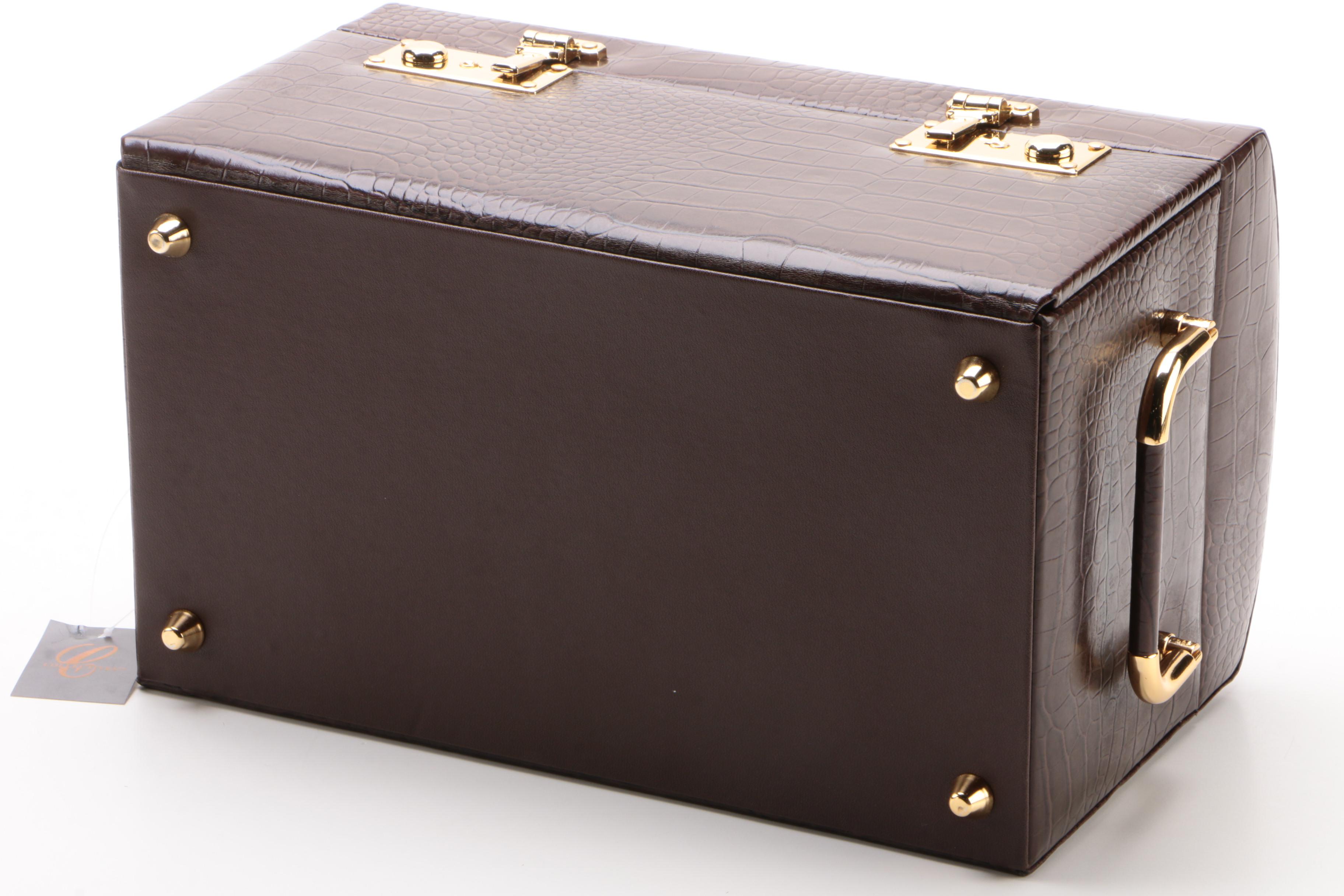 Collectives Embossed Croc Bonded Leather Jewelry Case