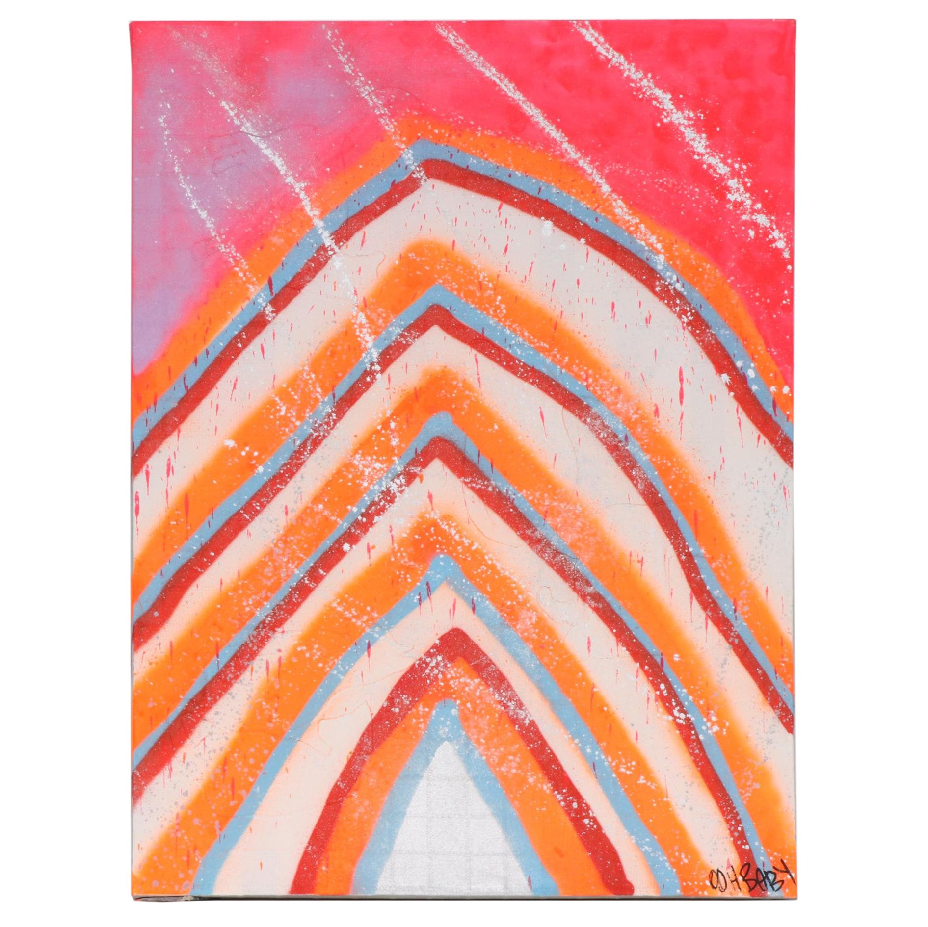 O.O.H.B.A.B.Y. Street Art Acrylic and Gesso Painting of Abstract Composition