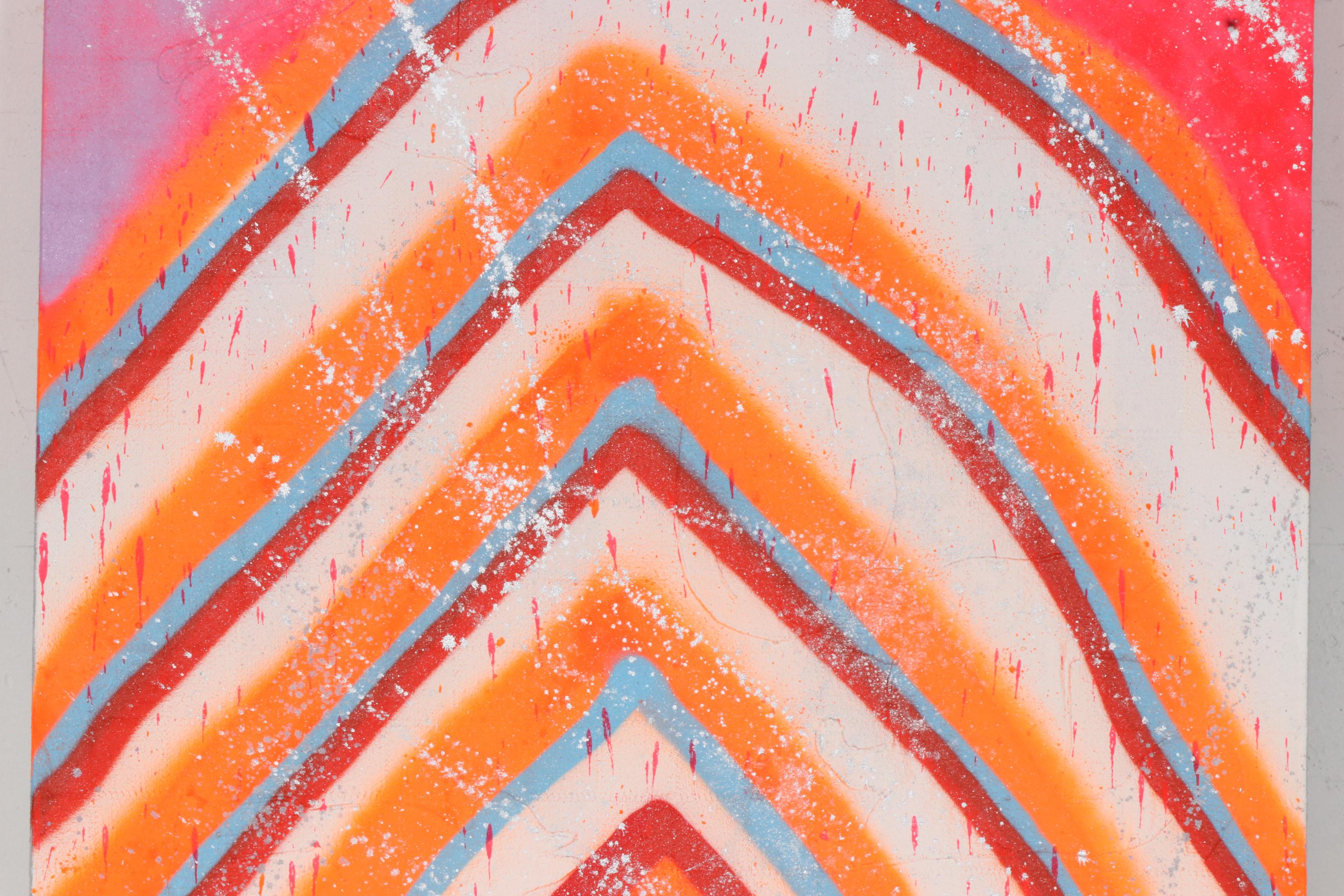 O.O.H.B.A.B.Y. Street Art Acrylic and Gesso Painting of Abstract Composition