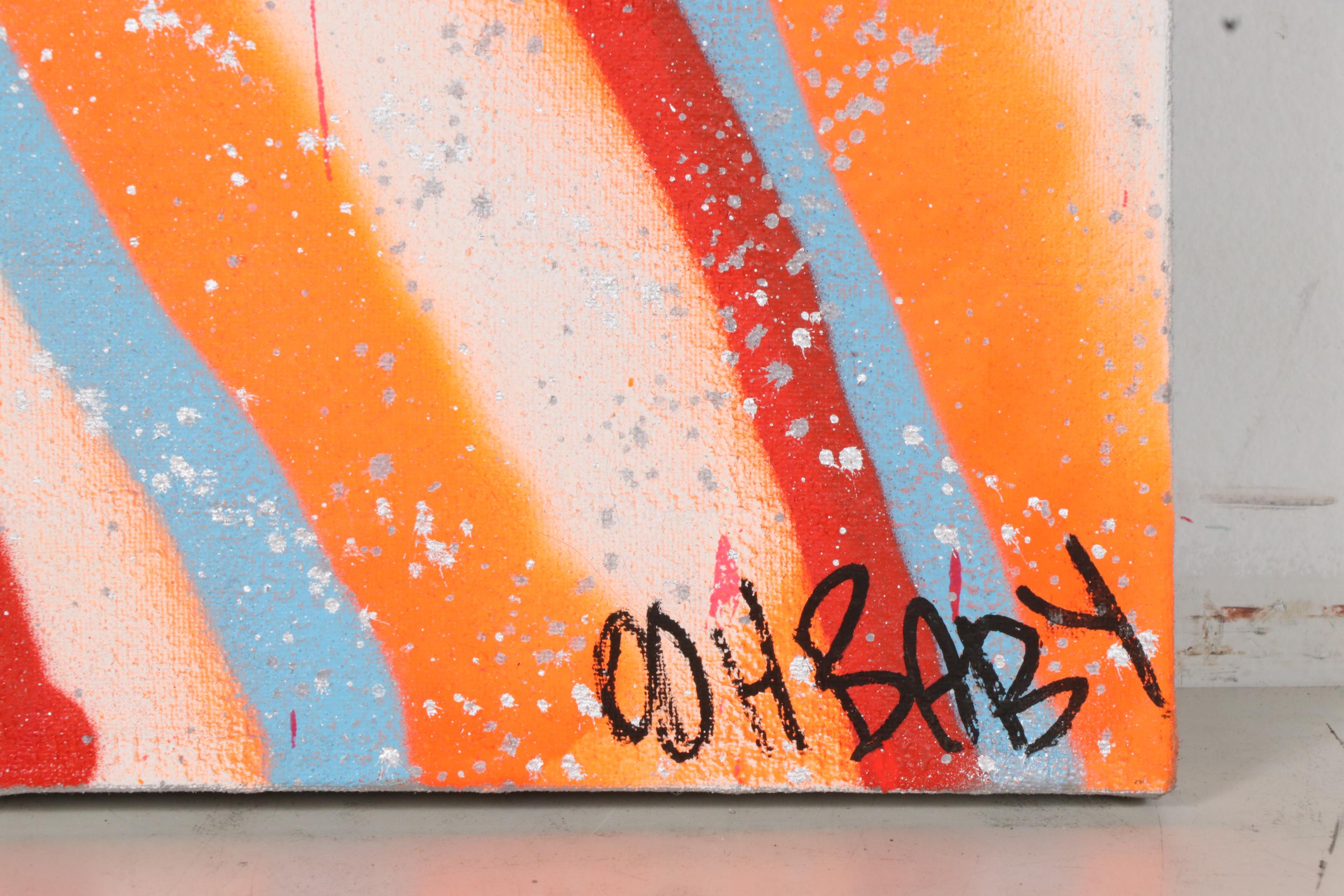 O.O.H.B.A.B.Y. Street Art Acrylic and Gesso Painting of Abstract Composition