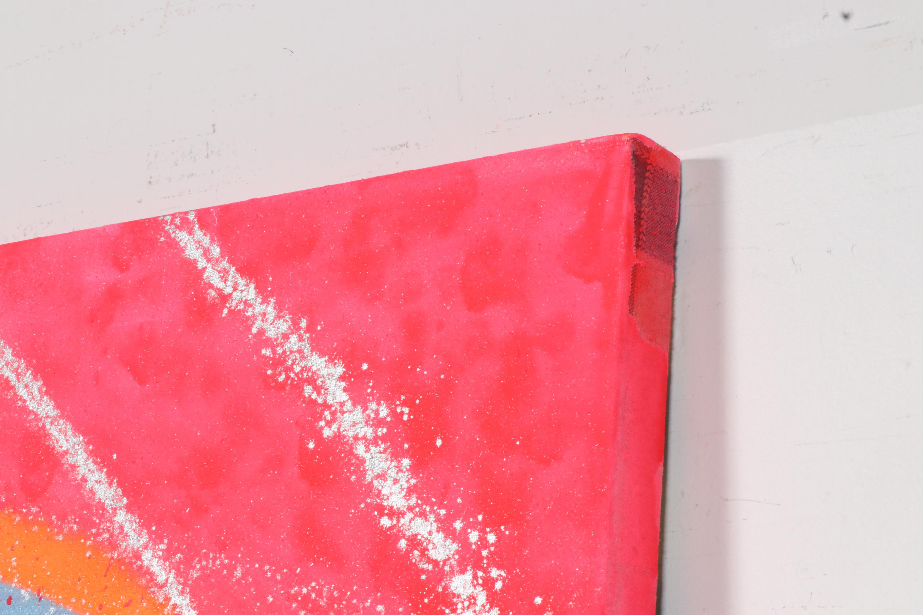 O.O.H.B.A.B.Y. Street Art Acrylic and Gesso Painting of Abstract Composition