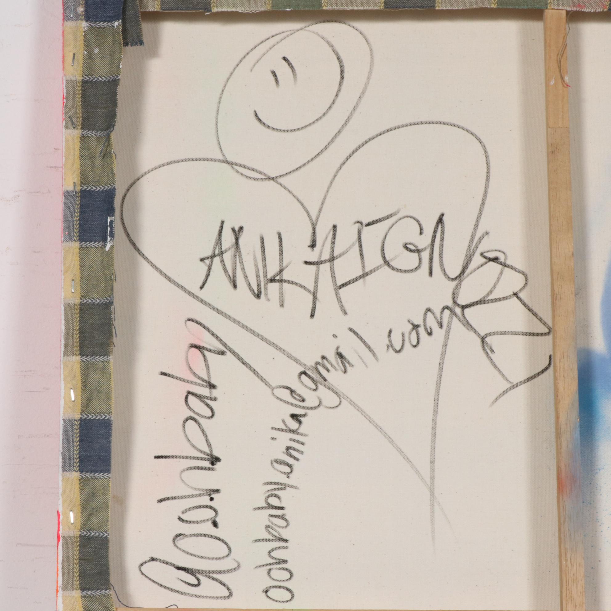 O.O.H.B.A.B.Y. Street Art Acrylic and Gesso Painting of Abstract Composition