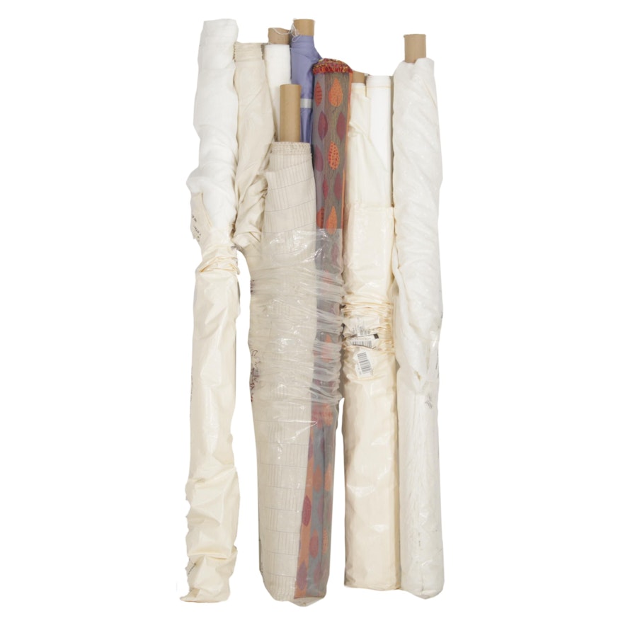 Steve Harsey and Other Fabric Bolts Including Linen and Cotton, 21st C.