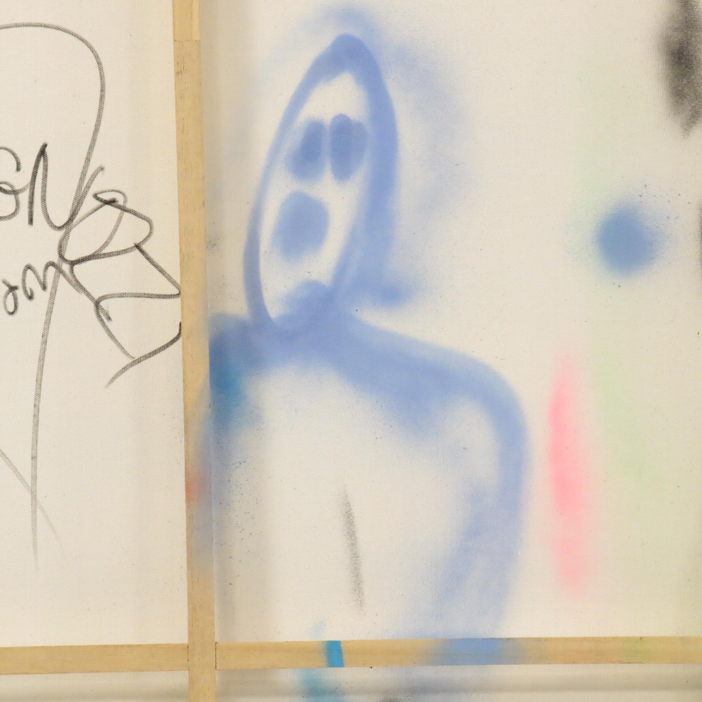 O.O.H.B.A.B.Y. Street Art Acrylic and Gesso Painting of Abstract Composition