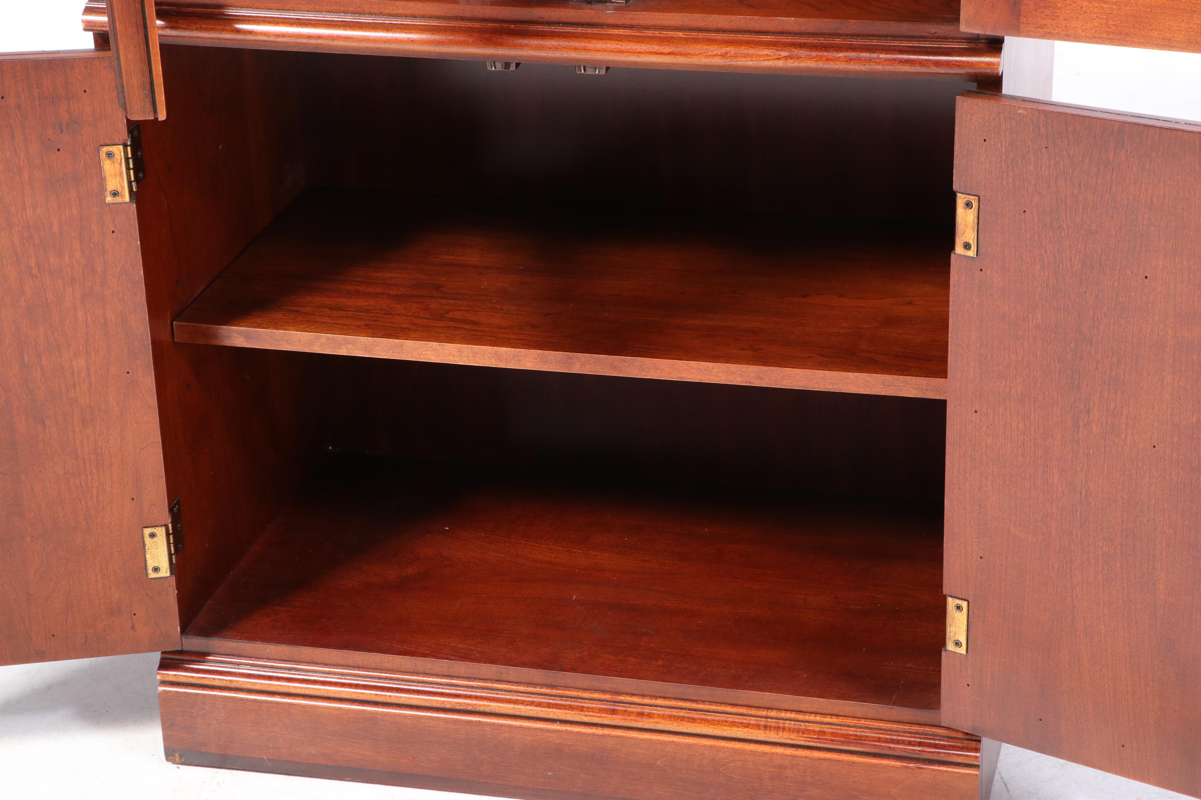 Colonial Style Cherrywood Display Cabinet, Late 20th Century