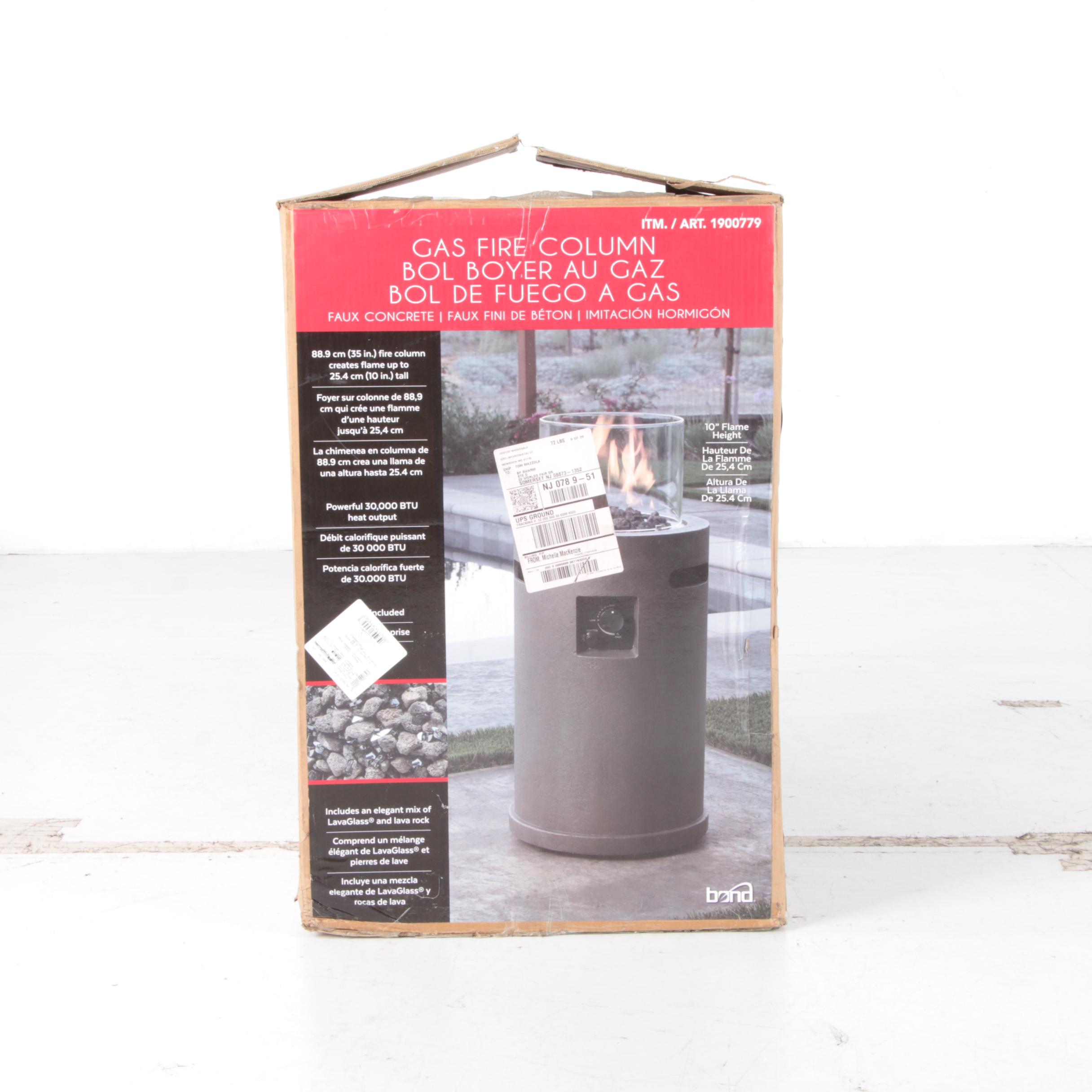 Bond Metal Gas Fire Column Propane Patio Heater