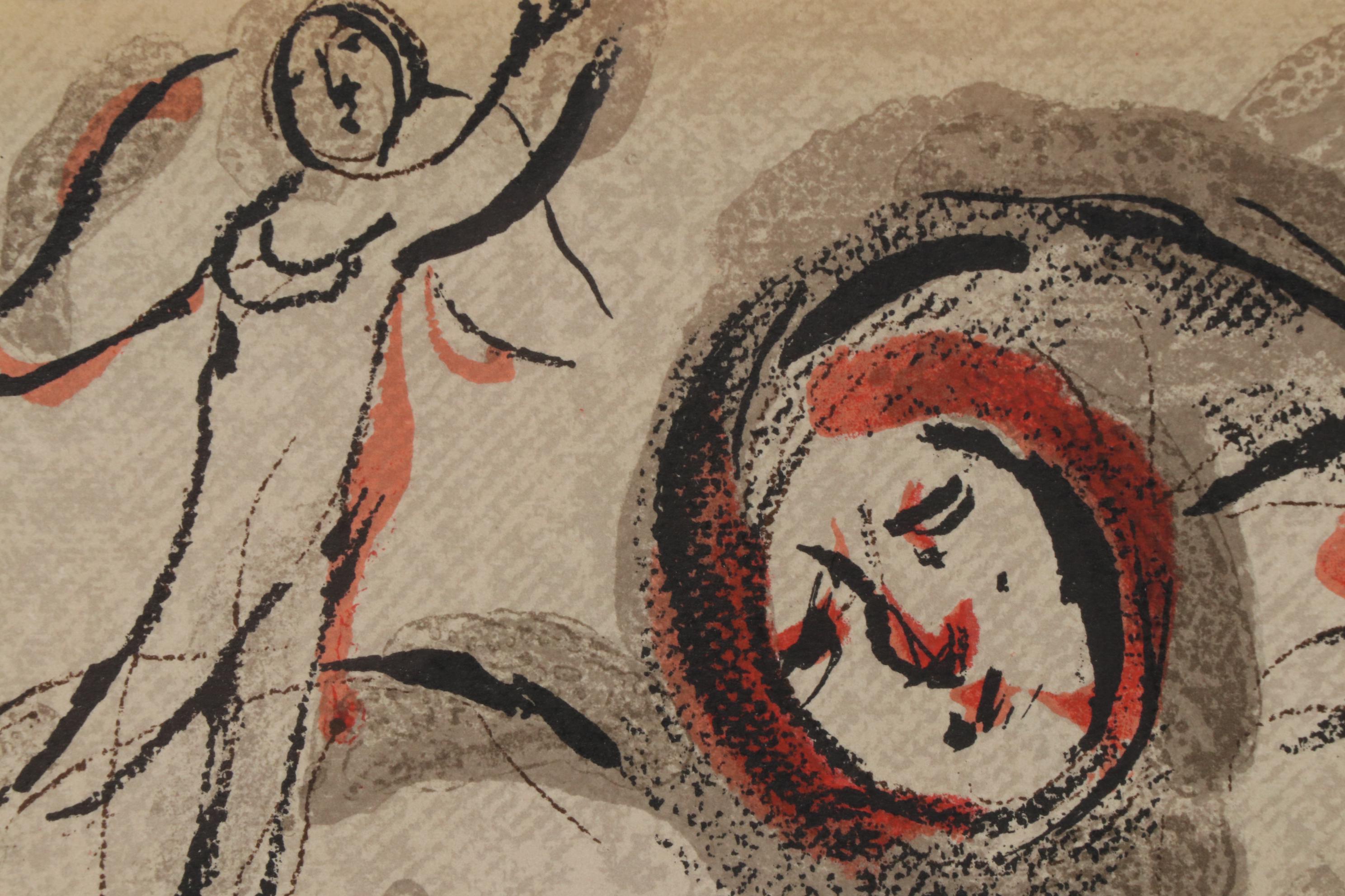 Marc Chagall Color Lithograph "Hagar In The Desert" for "Verve", 1960