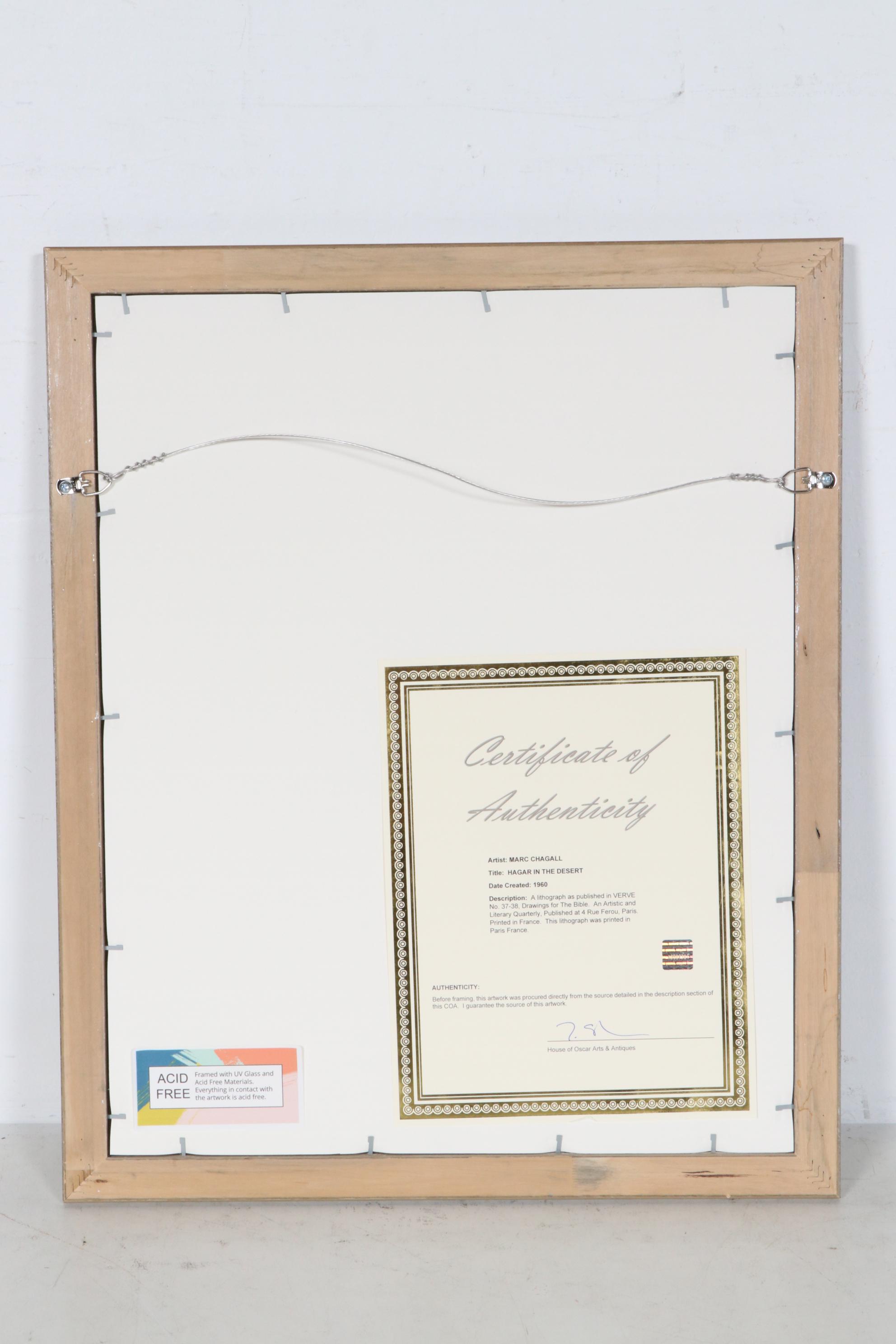 Marc Chagall Color Lithograph "Hagar In The Desert" for "Verve", 1960