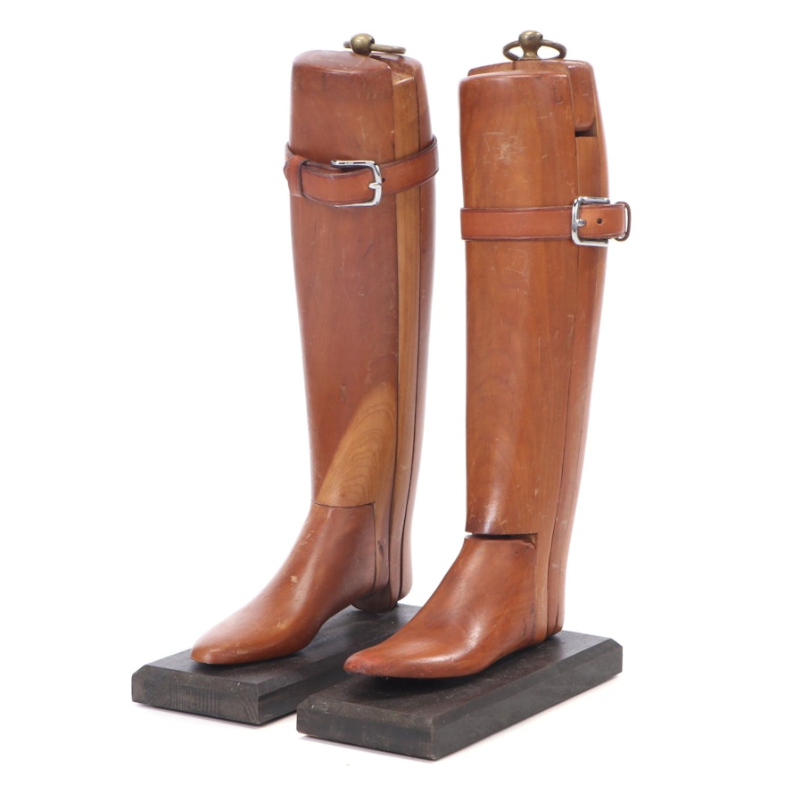 Wood and Leather Equestrian Boot Forms