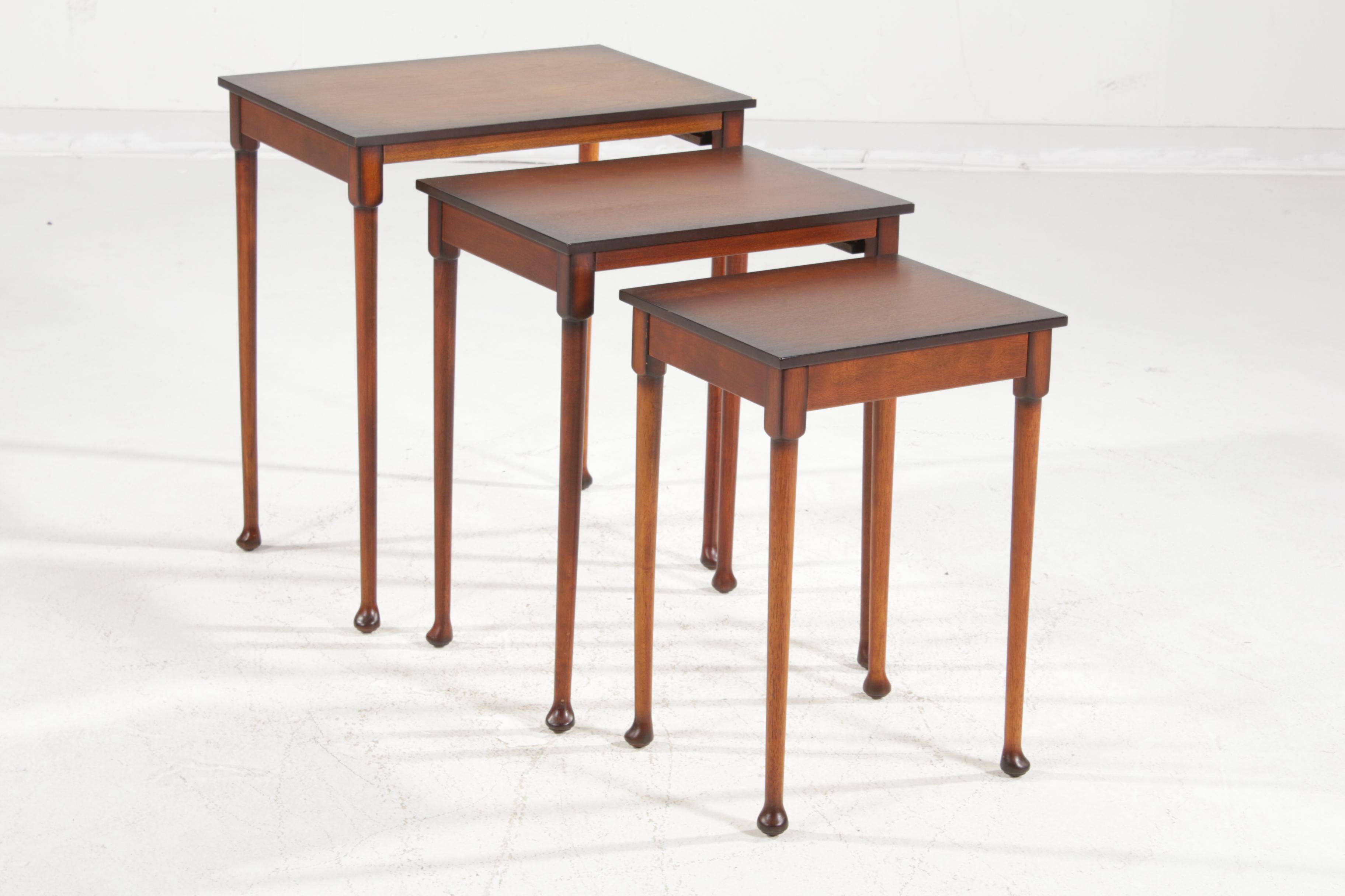 The Bombay Company Wood Nesting Tables, Late 20th Century