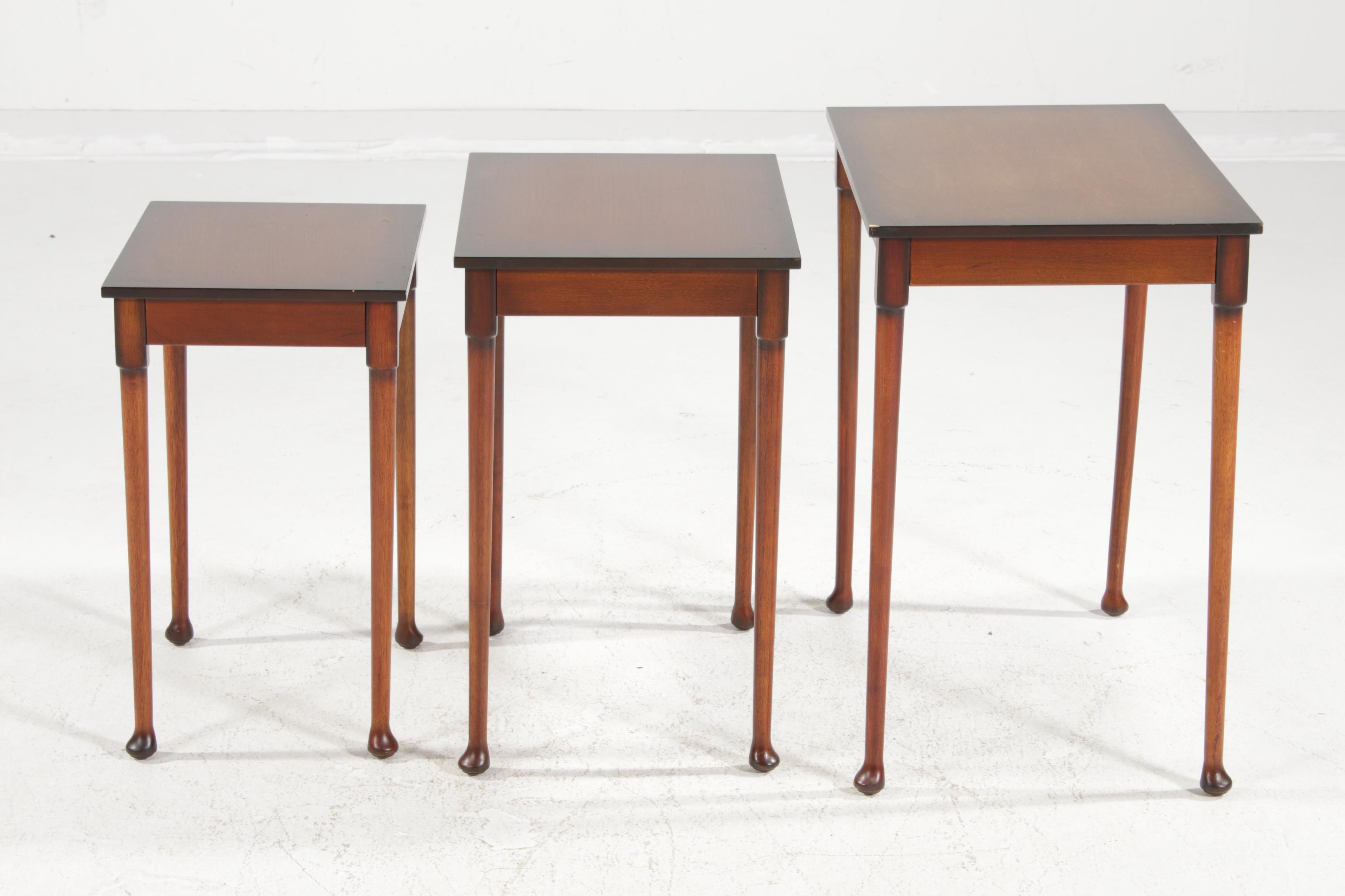 The Bombay Company Wood Nesting Tables, Late 20th Century