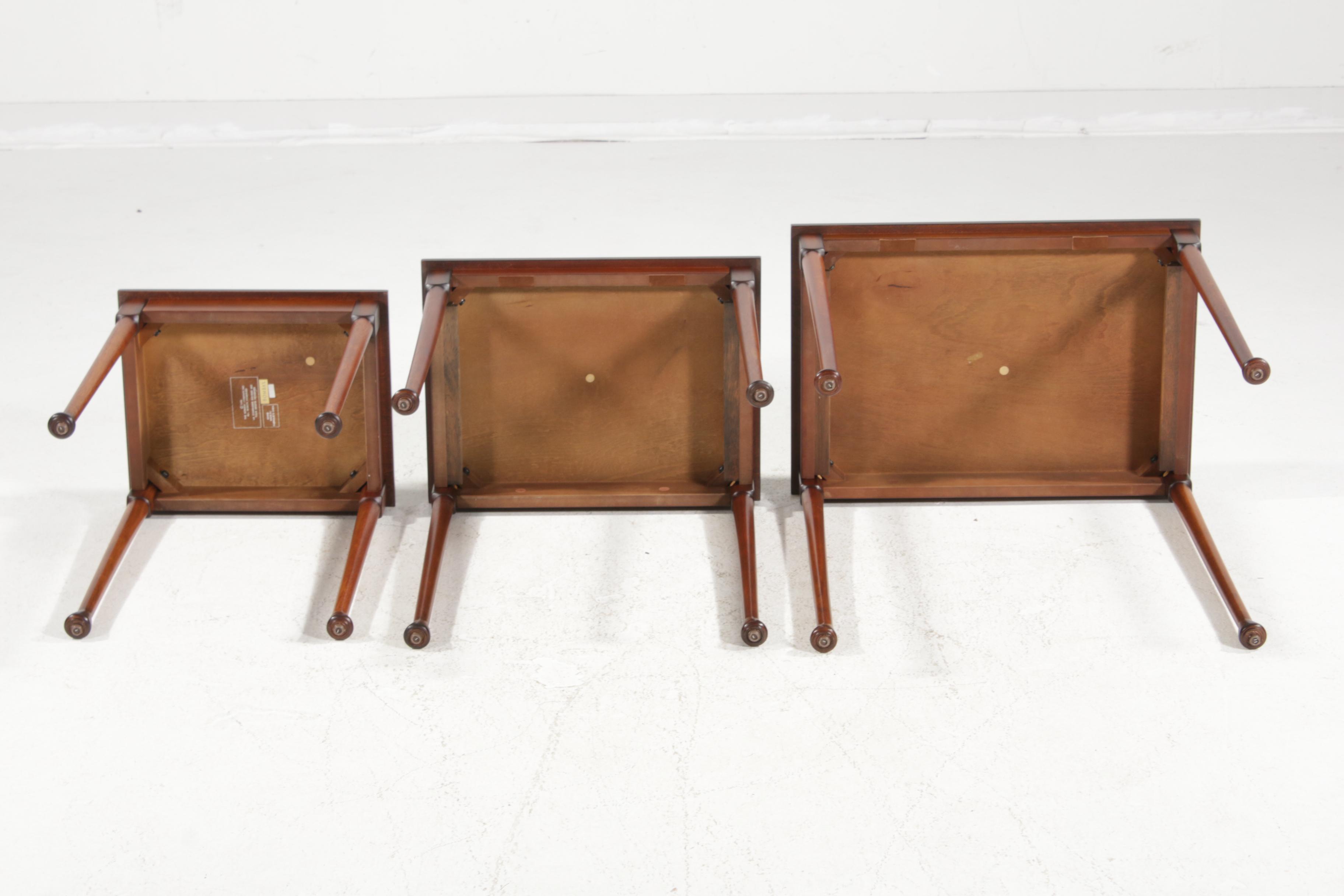 The Bombay Company Wood Nesting Tables, Late 20th Century