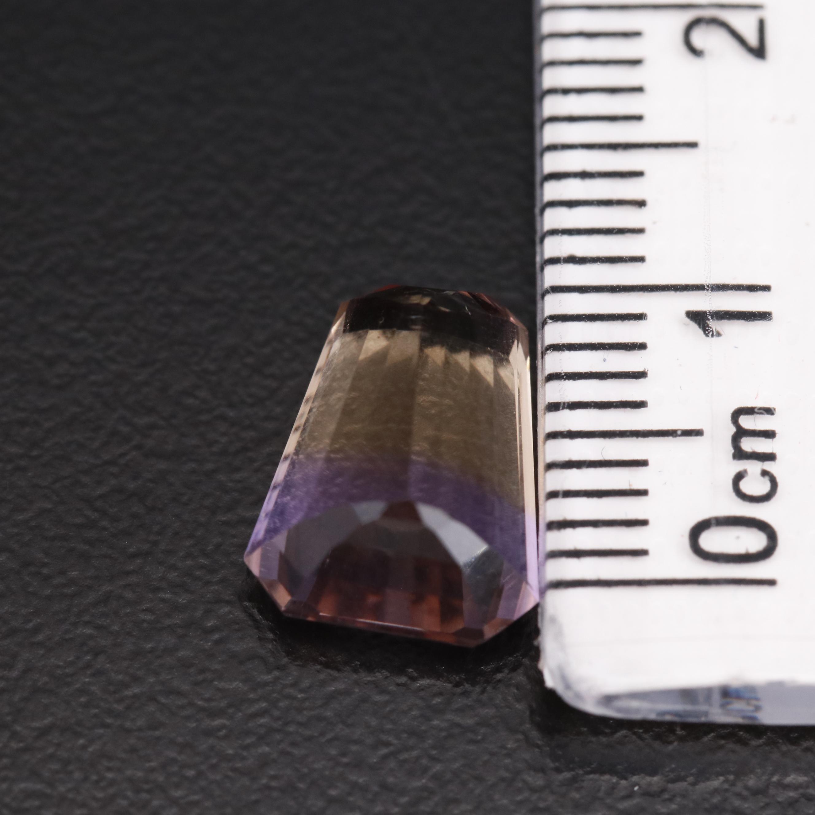 Loose 4.20 CT Cut Corner Trapezoid Ametrine