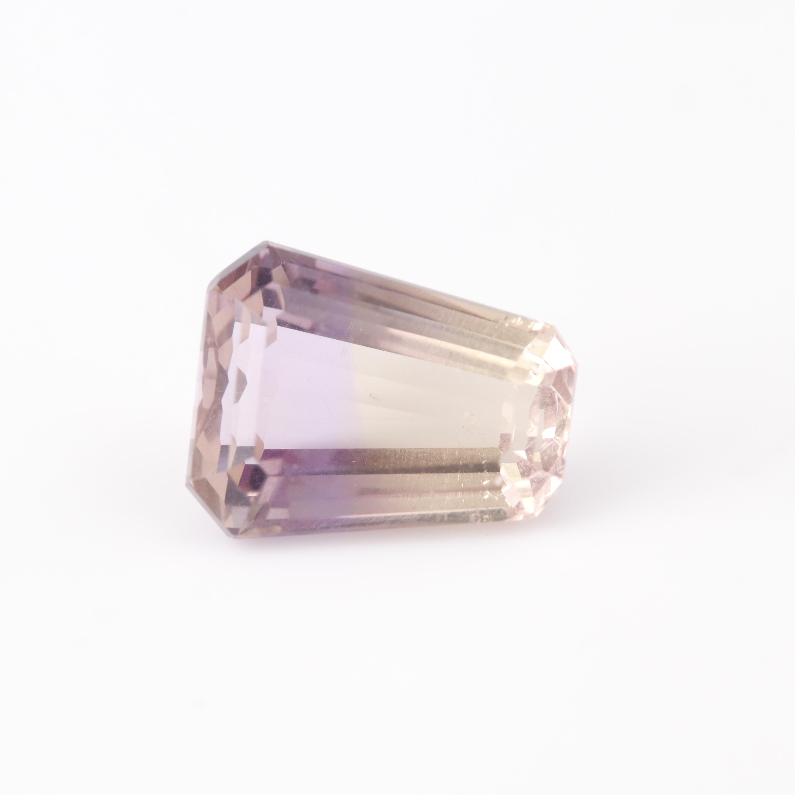 Loose 4.20 CT Cut Corner Trapezoid Ametrine