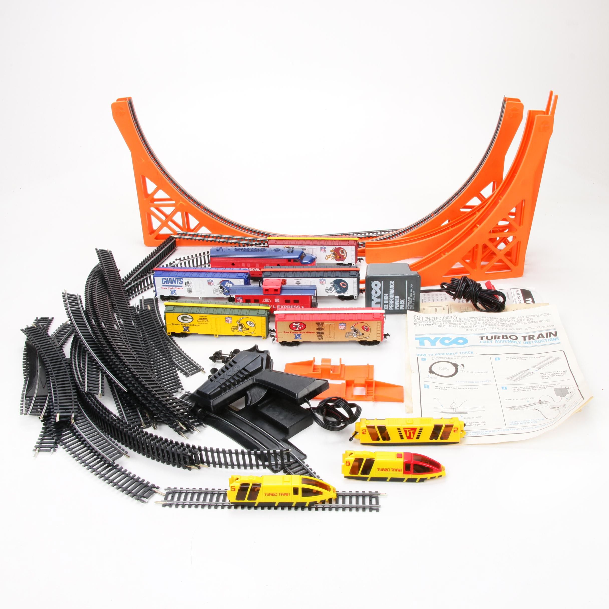 HO Scale Trains with Tyco "Turbo Train" Set, Late 20th Century