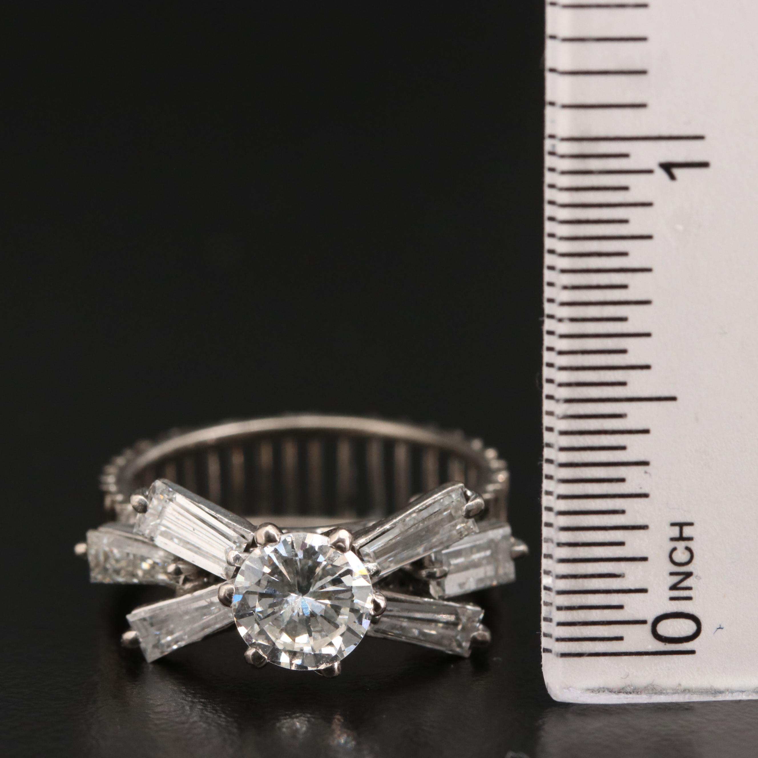 1960s 10K 2.91 CTW Diamond Openwork Ring