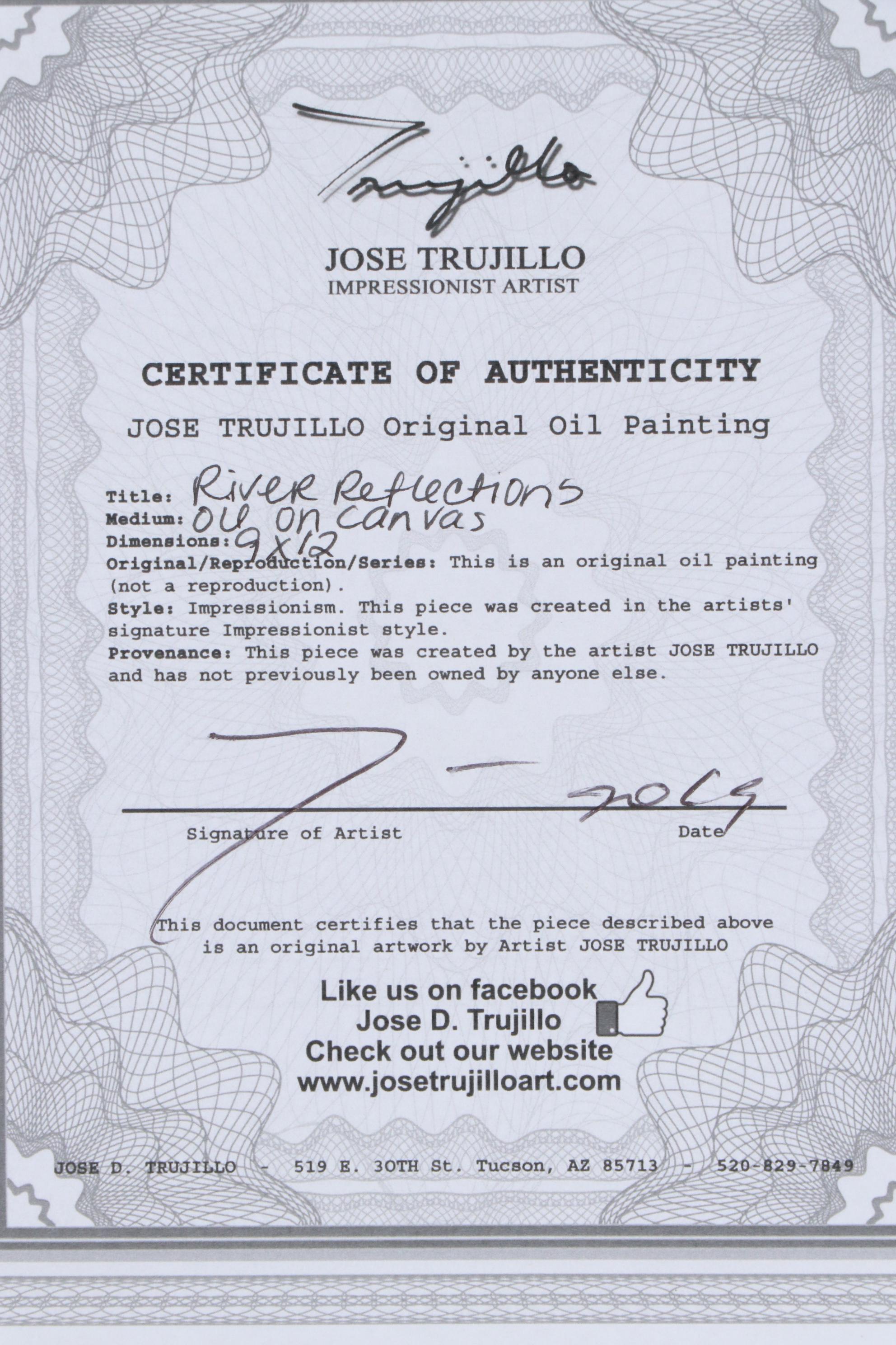 Jose Trujillo Oil Painting "River Reflections", 2019