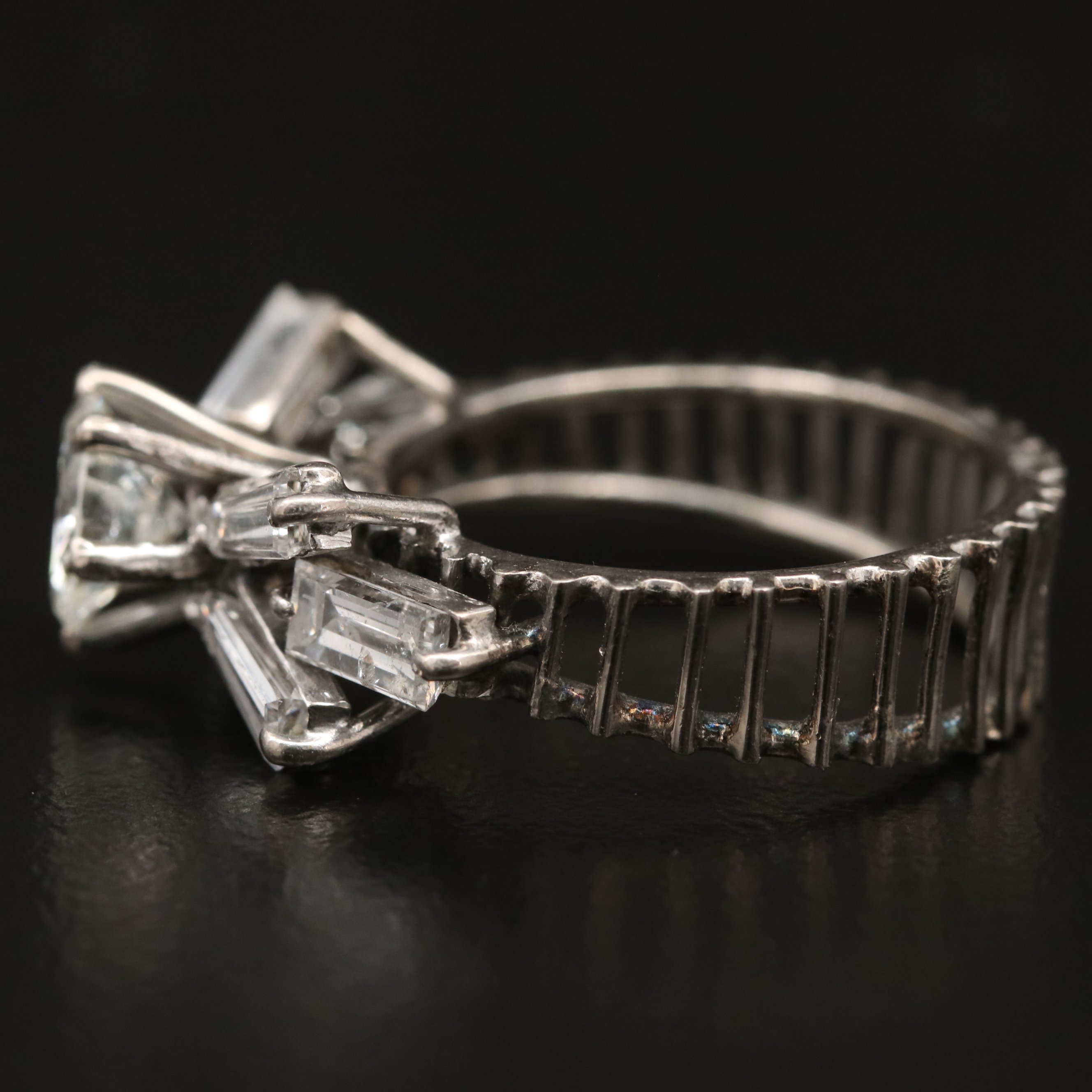 1960s 10K 2.91 CTW Diamond Openwork Ring