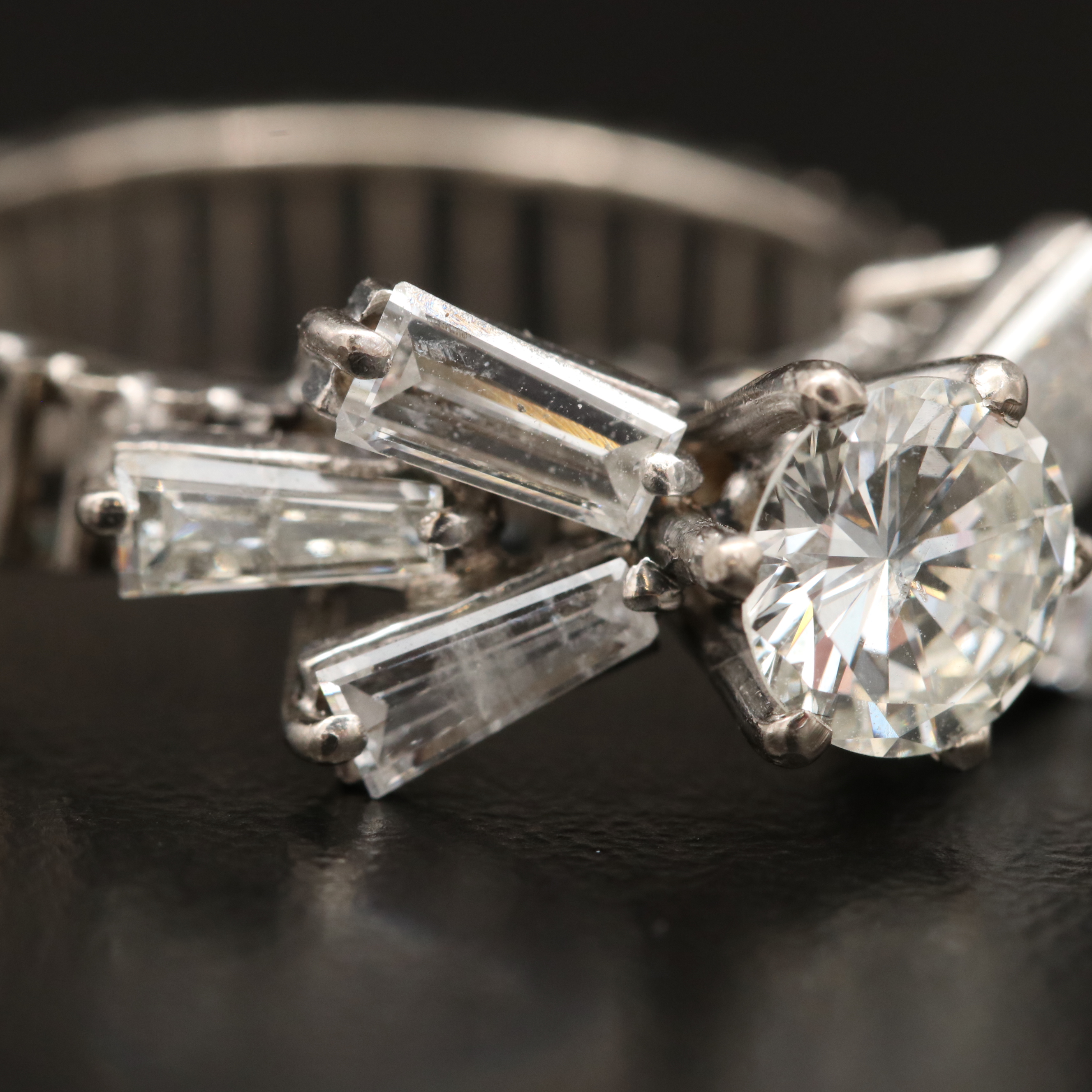 1960s 10K 2.91 CTW Diamond Openwork Ring