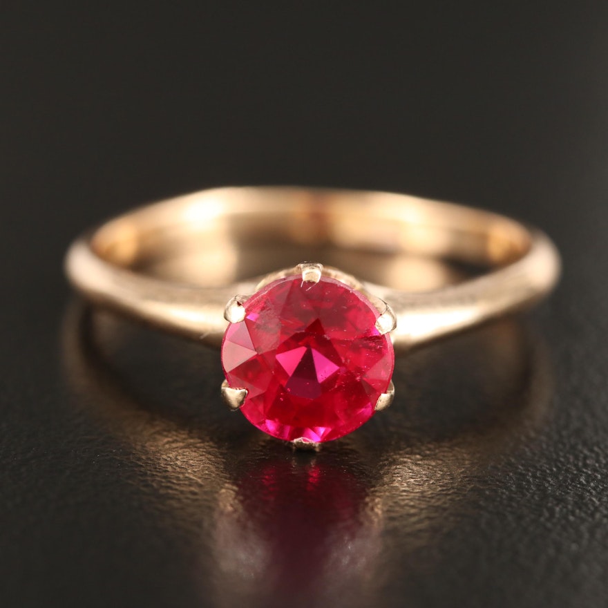 10K Ruby Solitaire Ring