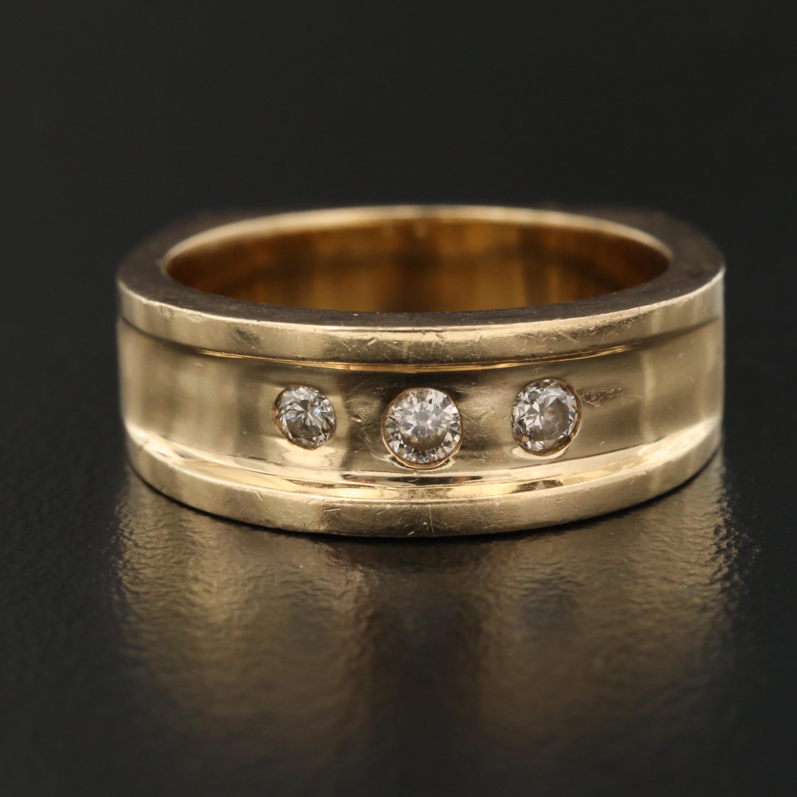 14K Diamond Ring with Euro Shank