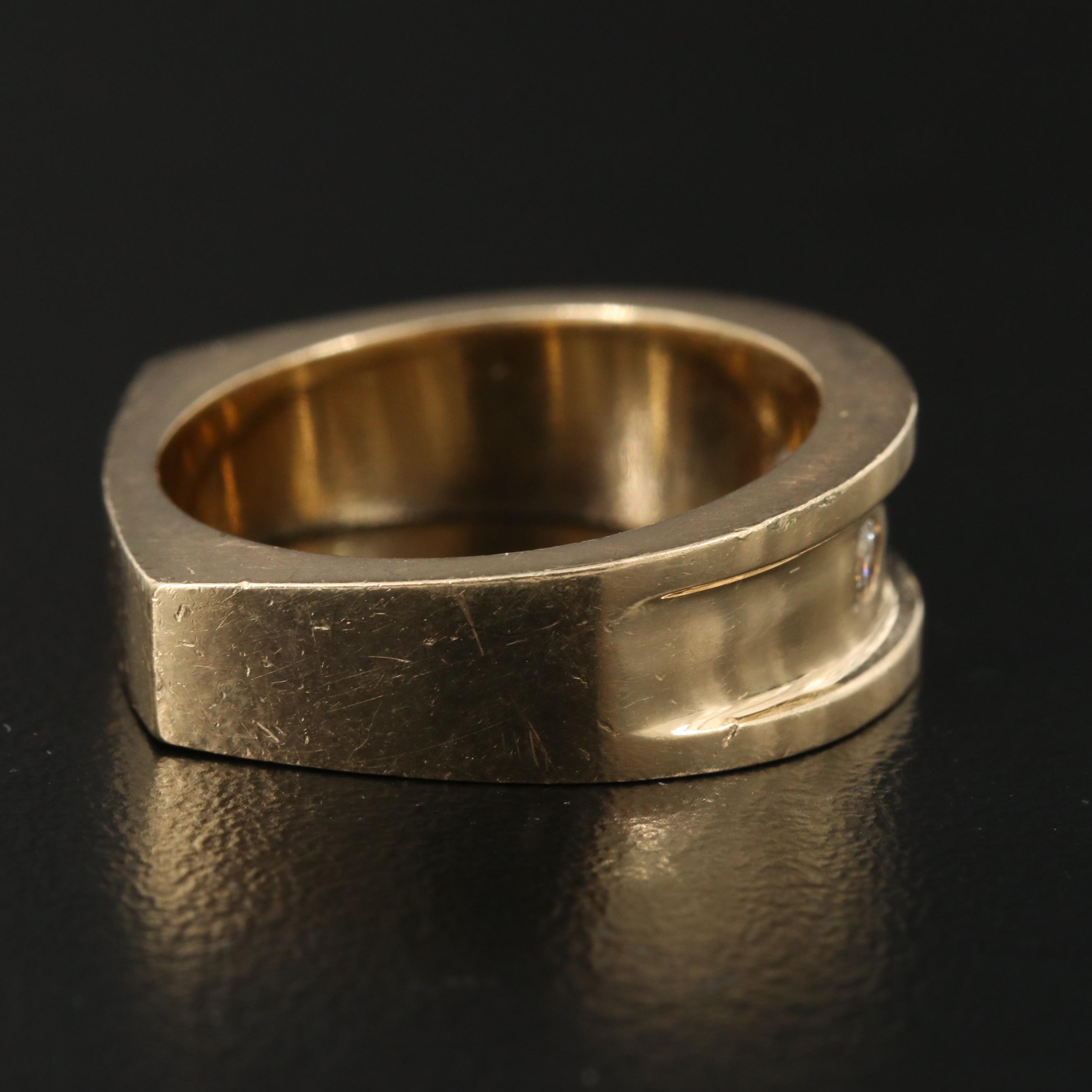 14K Diamond Ring with Euro Shank