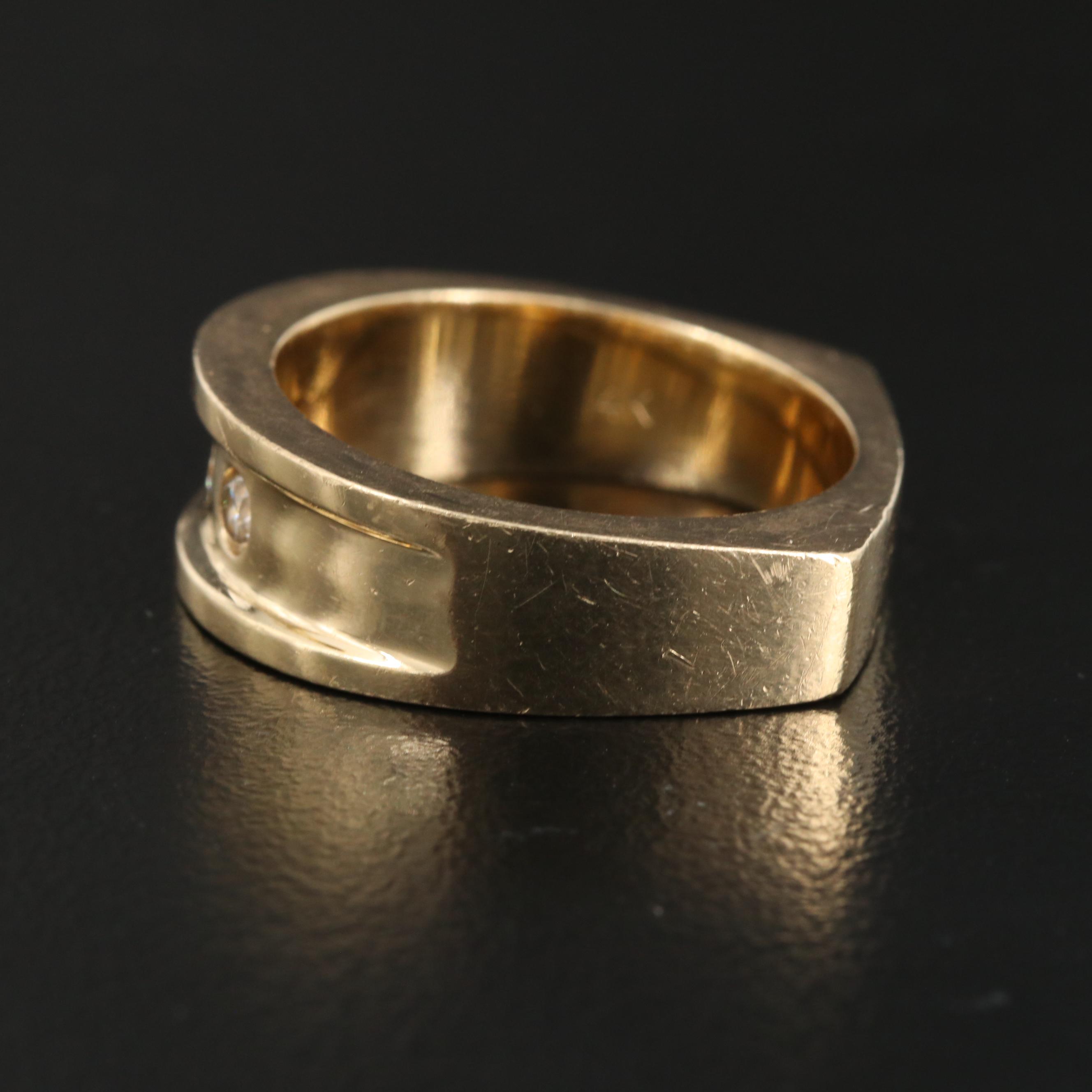 14K Diamond Ring with Euro Shank