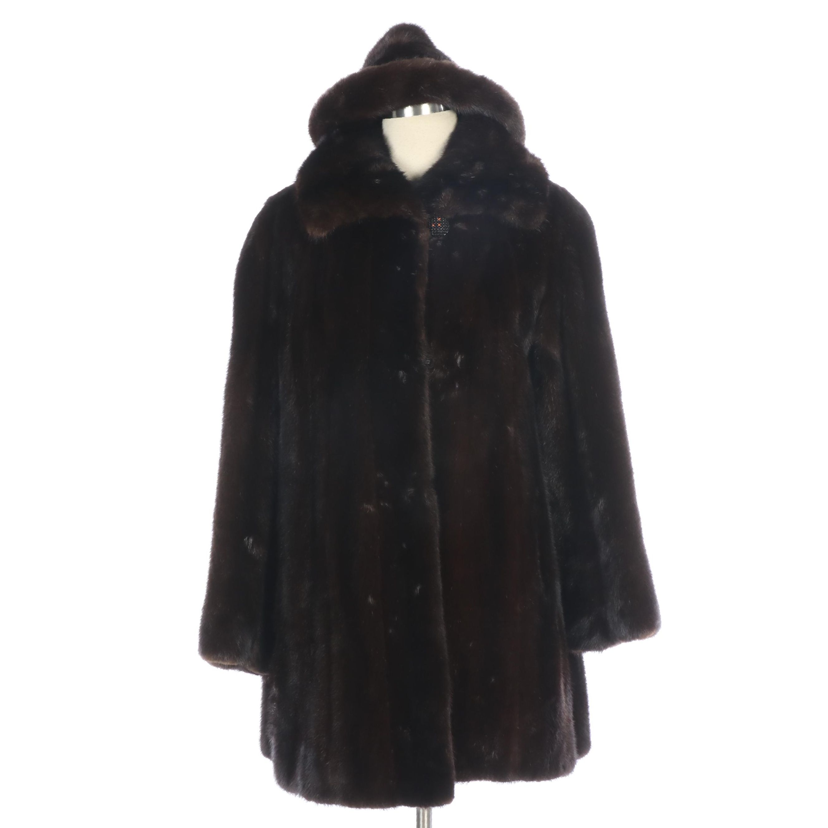Evans Mink Fur Stroller Coat with Mink Fur Hat, Vintage