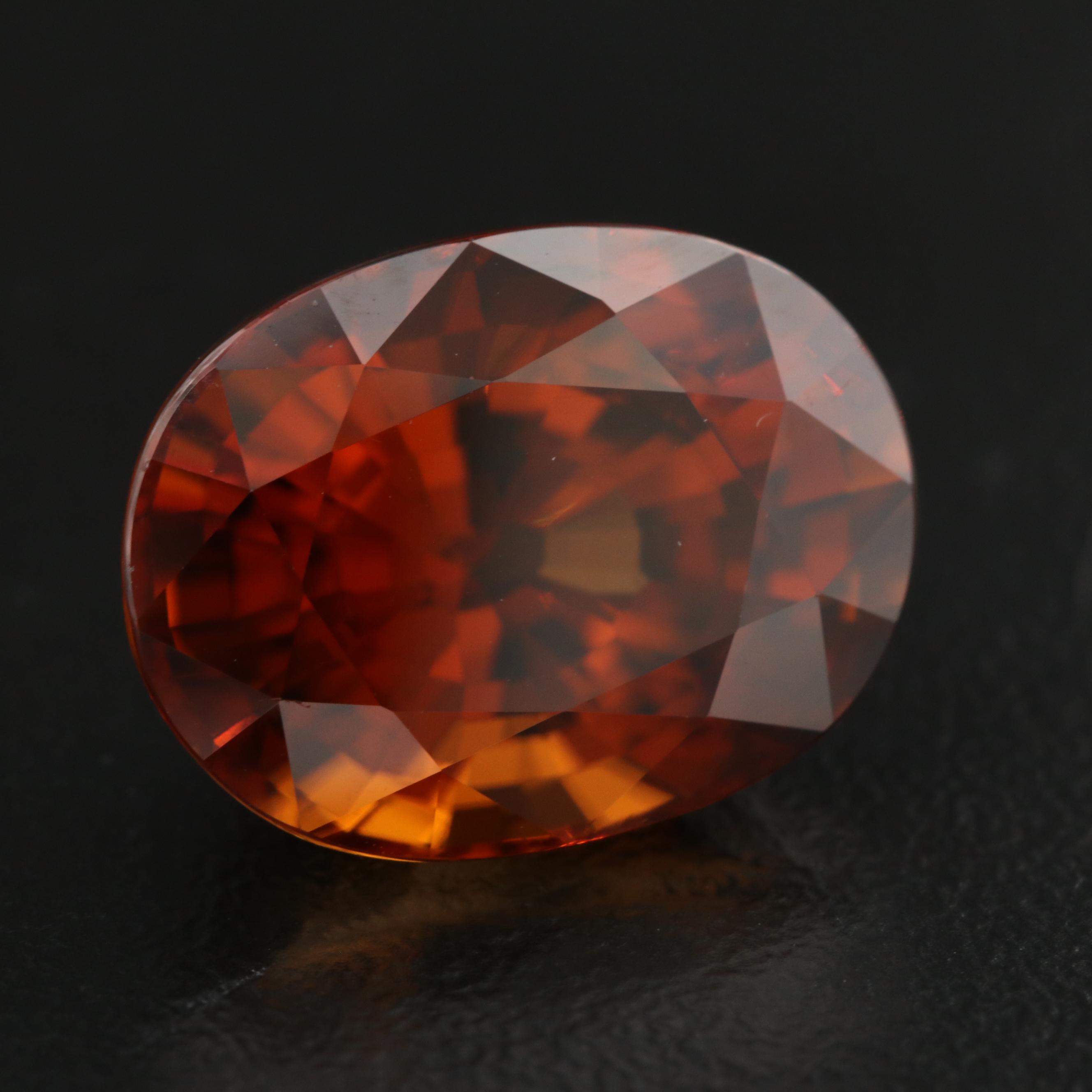 Loose 16.60 CT Oval Faceted Zircon