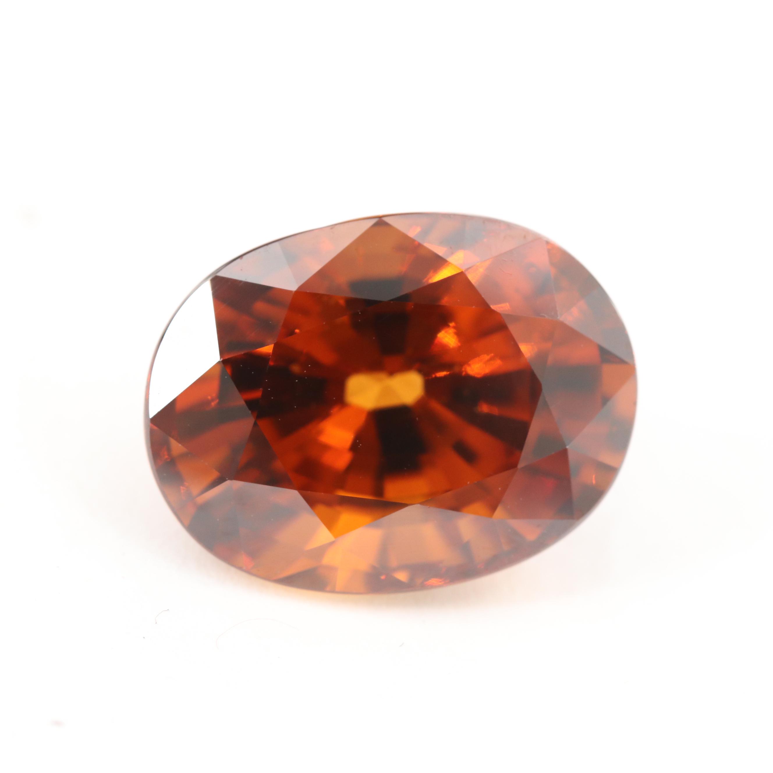Loose 16.60 CT Oval Faceted Zircon