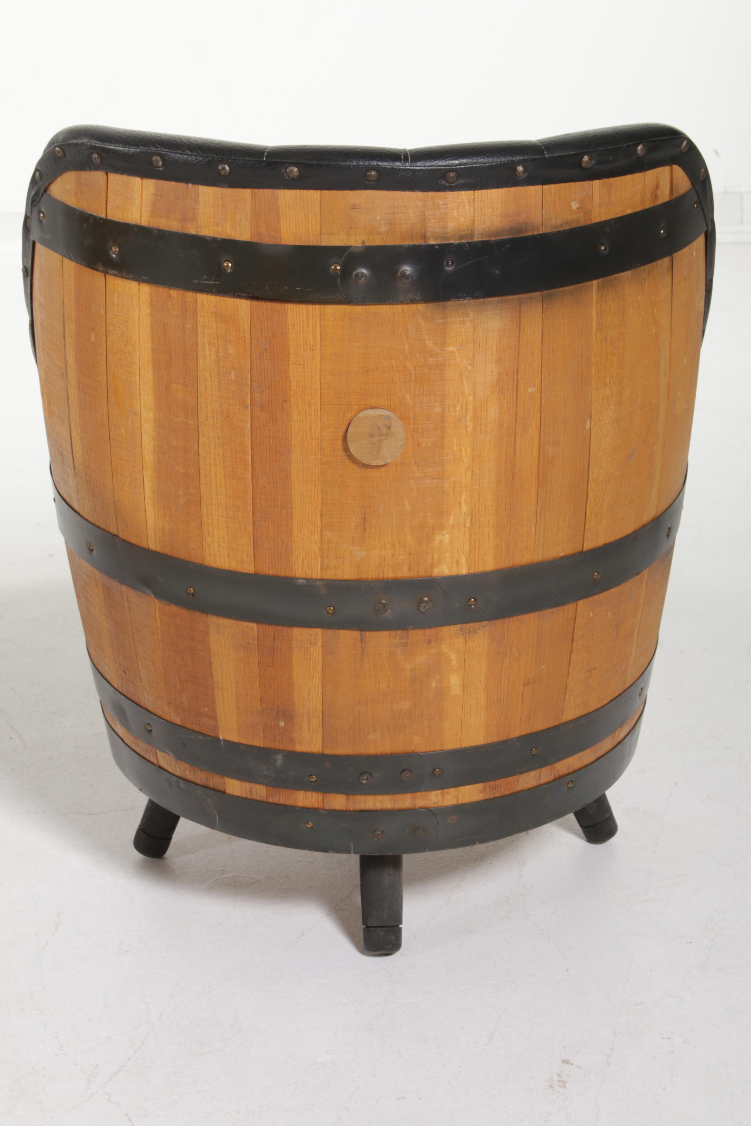 Whiskey Barrel Game Table and Chairs, Late 20th Century