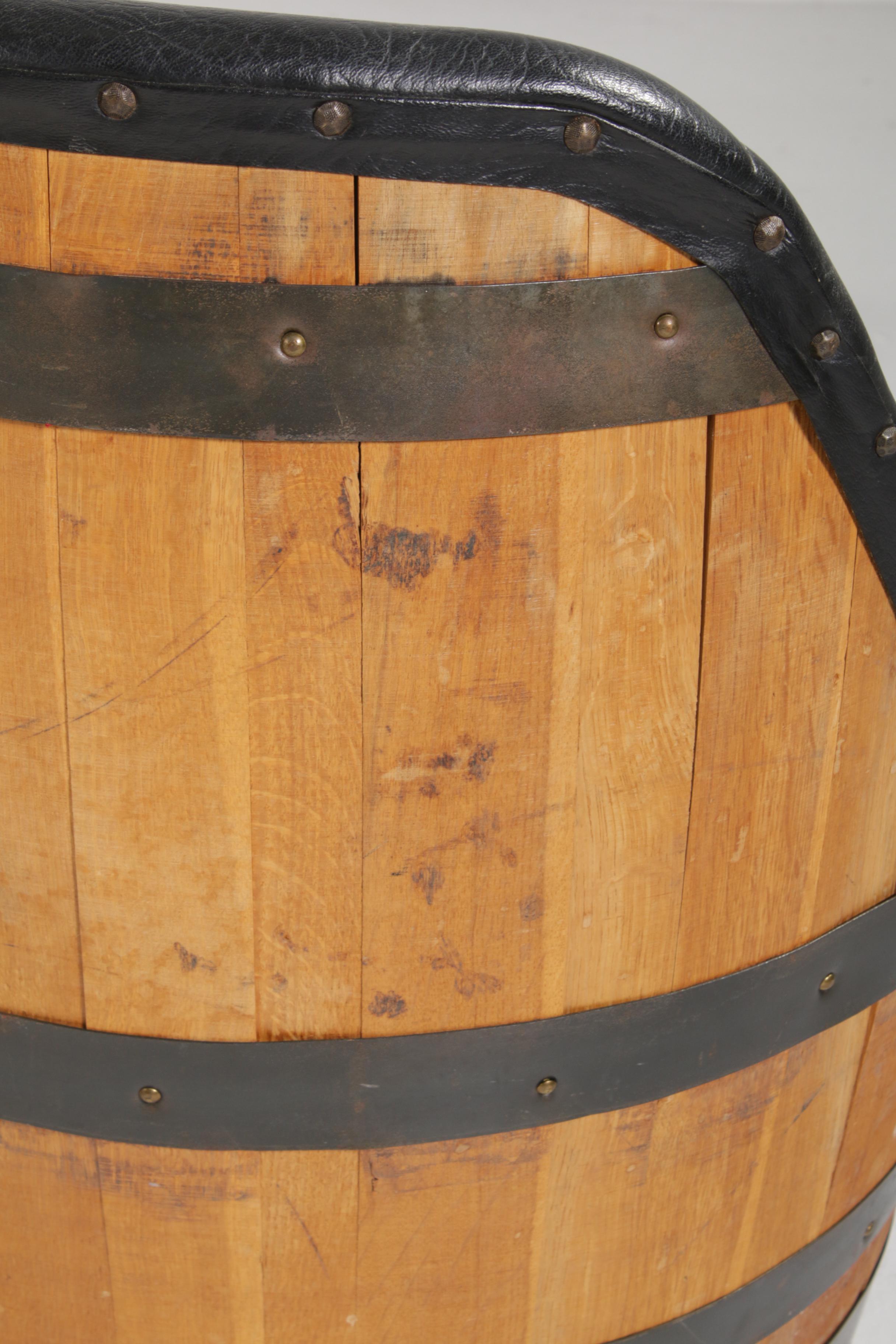 Whiskey Barrel Game Table and Chairs, Late 20th Century