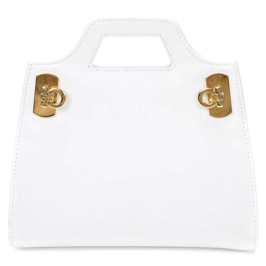 Salvatore Ferragamo White Leather Mini Bag